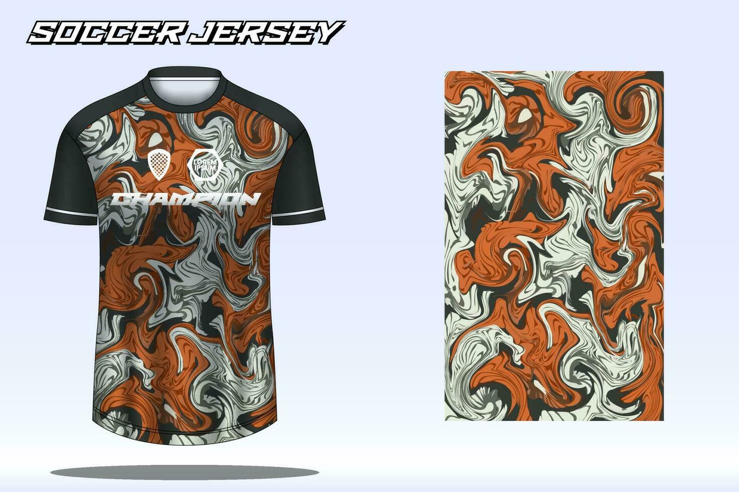 Soccer jersey sport t-shirt design mockup for football club vector