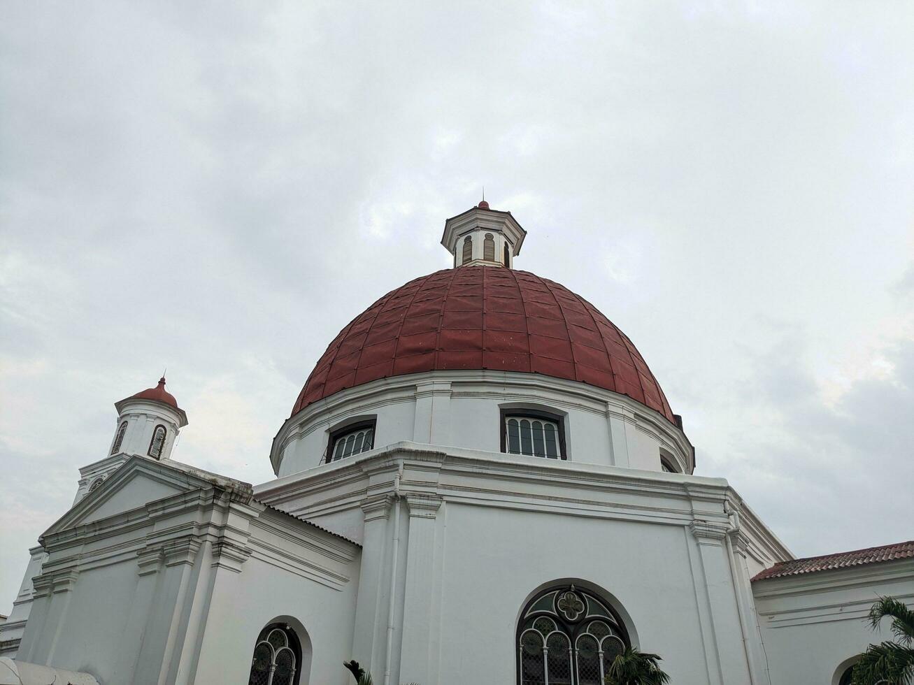 Cathedral of old town on Semarang Central Java. The photo is suitable to use for religion content media and background.