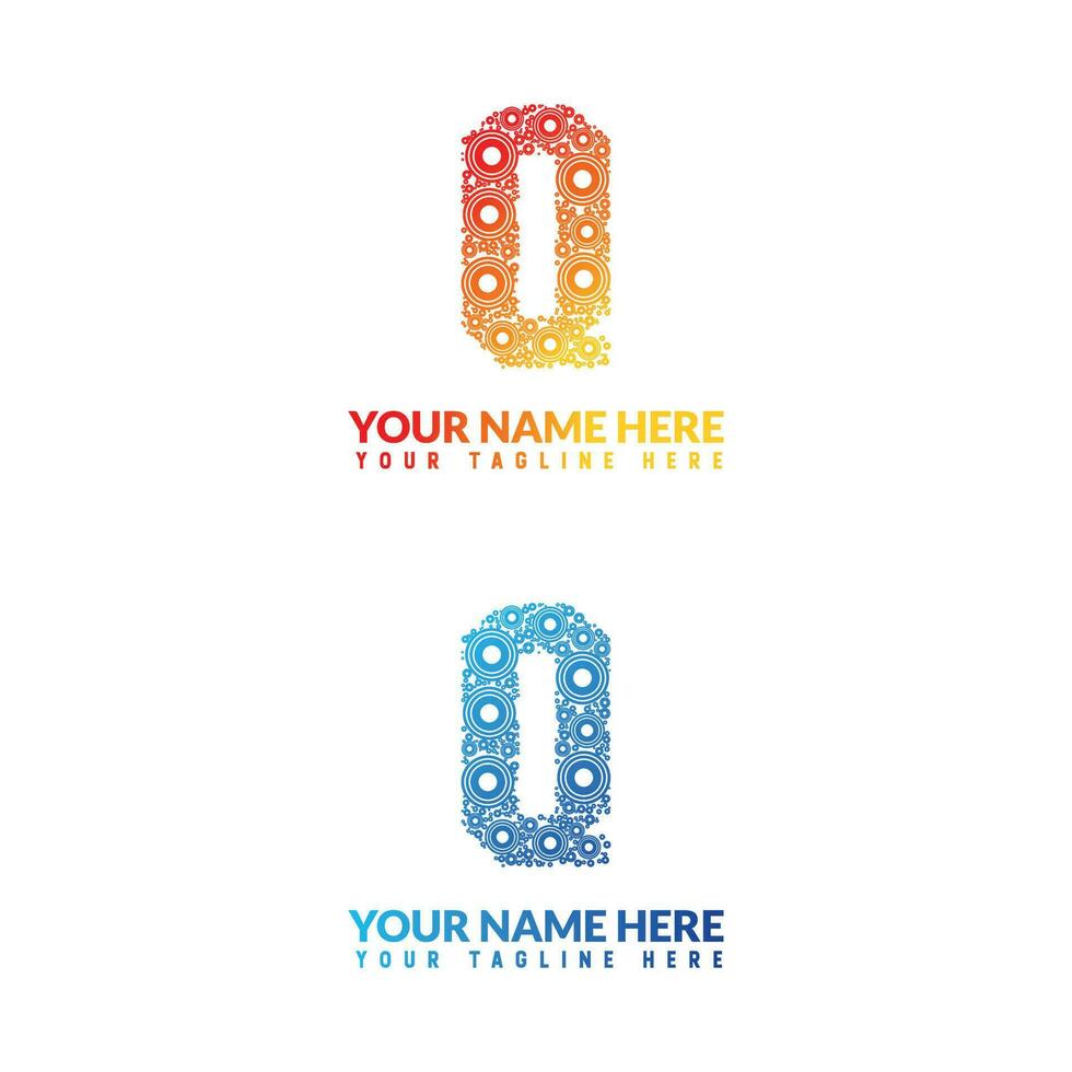 Q letter logo or q text logo and q word logo design. vector