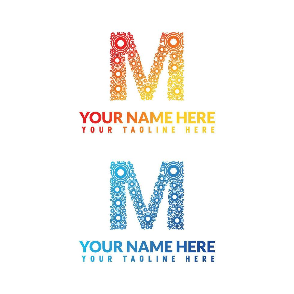 M letter logo or m text logo and m word logo design. vector