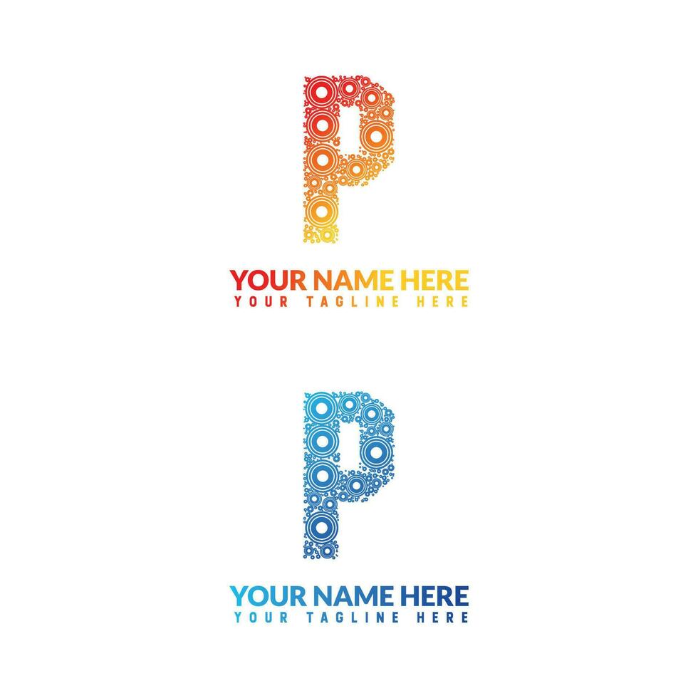 P letter logo or p text logo and p word logo design. vector