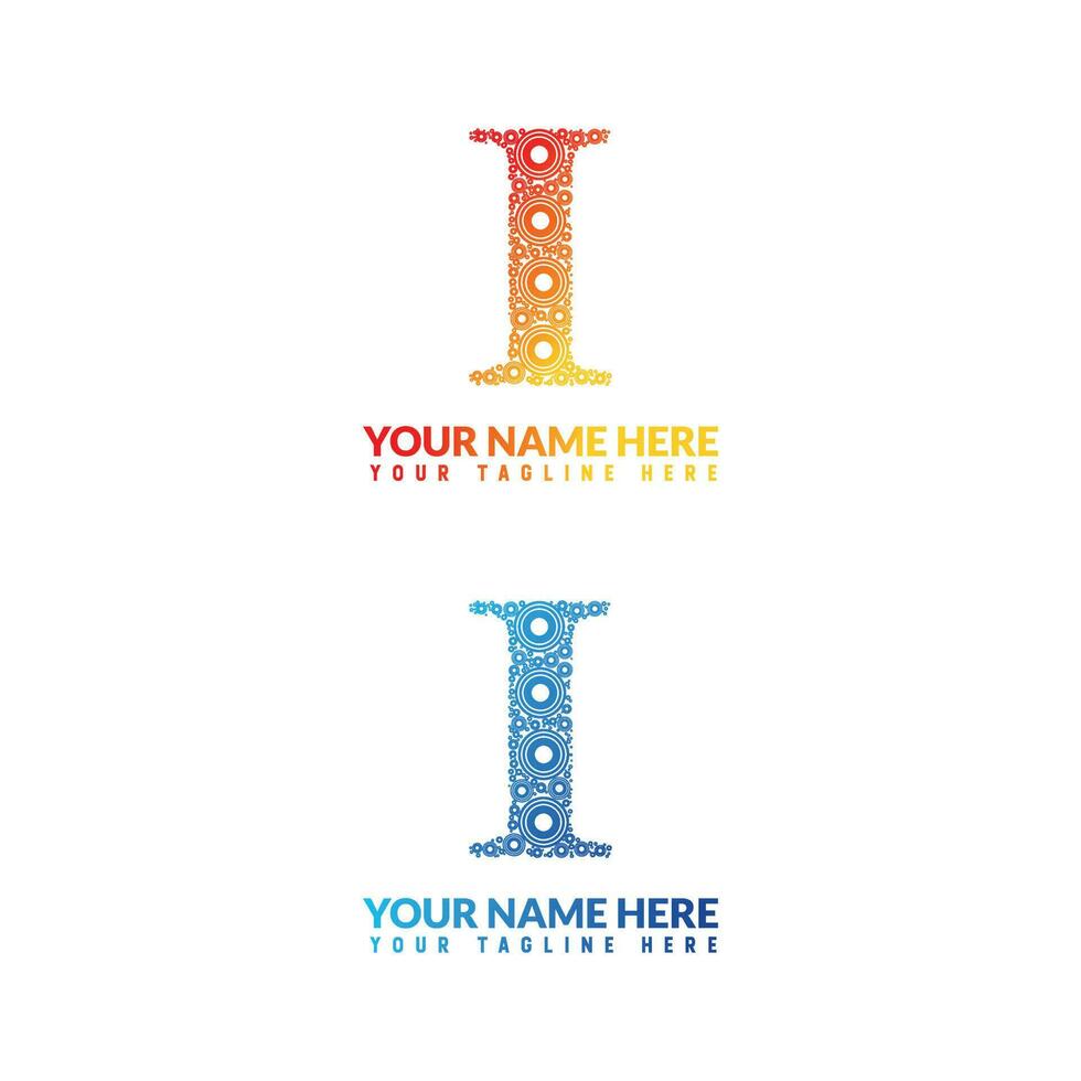 I letter logo or i text logo and i word logo design. vector