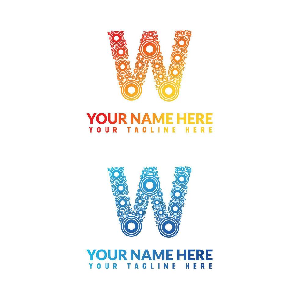 W letter logo or w text logo and w word logo design. vector