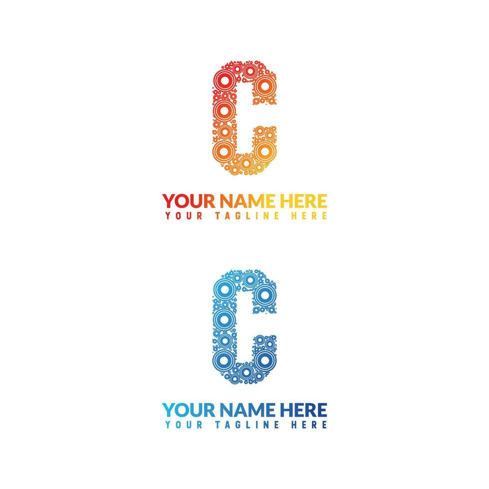 C letter logo or c text logo and c word logo design. vector
