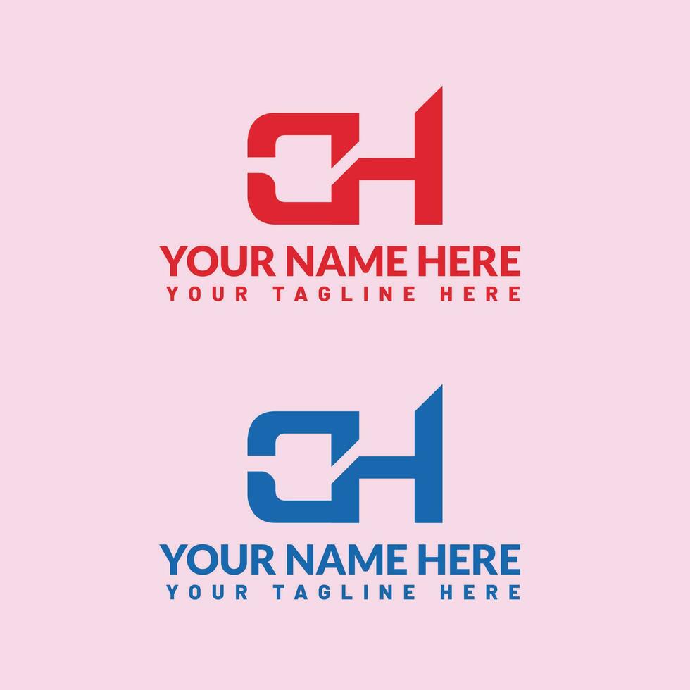 Ch letter logo or ch text logo and ch word logo design. vector