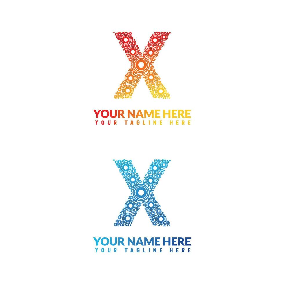 X letter logo or x text logo and x word logo design. vector