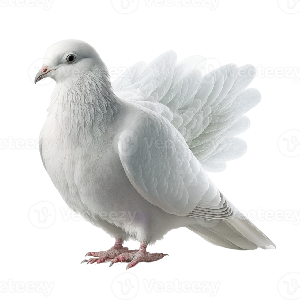 Pigeon sur une transparent arrière-plan, génératif ai png