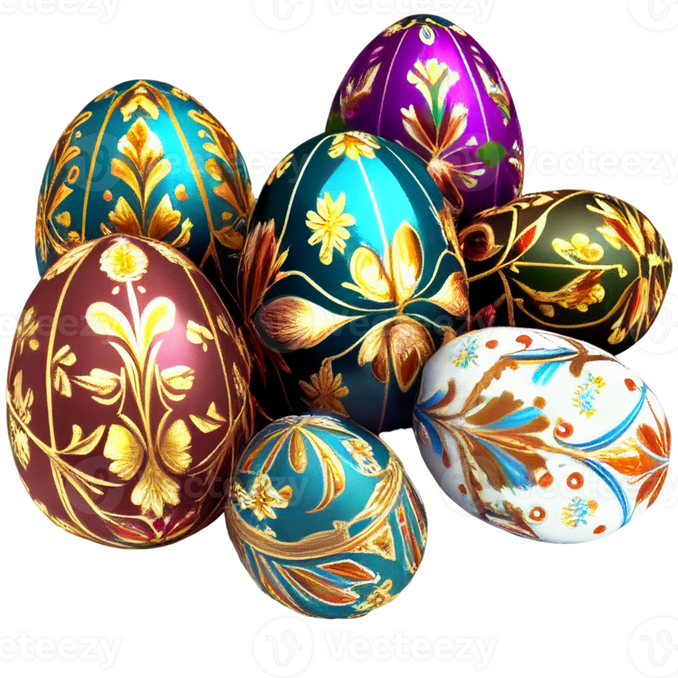 Easter eggs Isolated on a transparent background. png