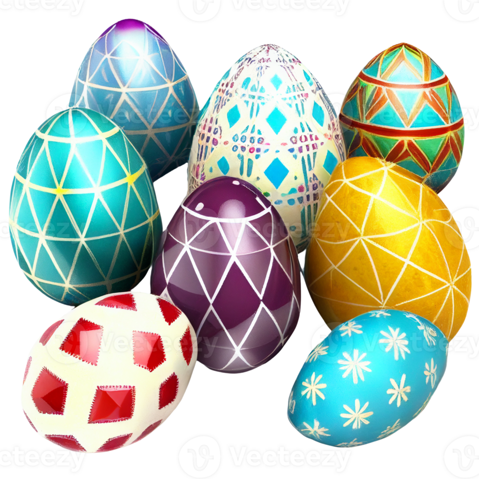 Pasqua uova isolato su un' trasparente. ai generato png