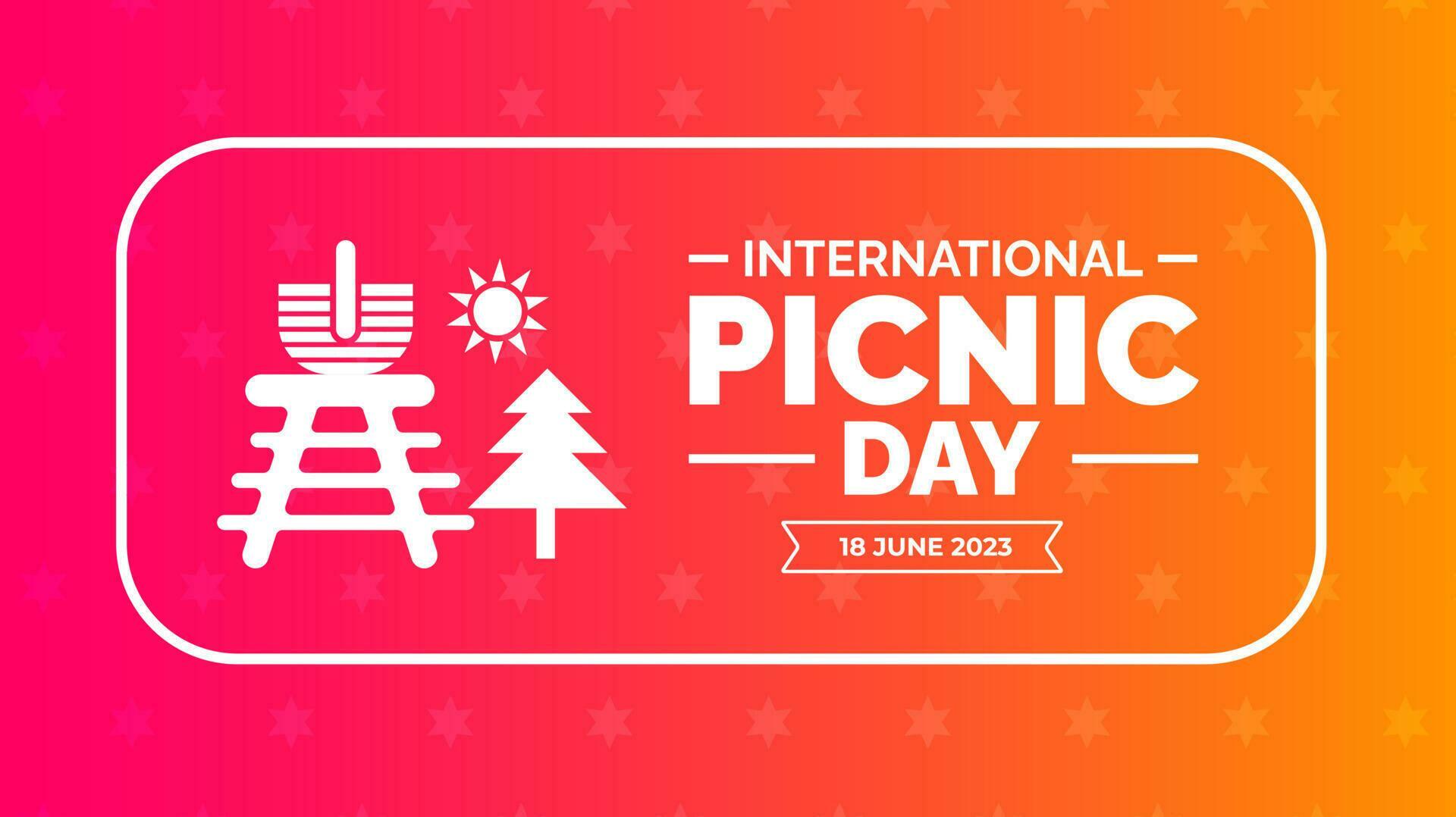 International Picnic Day background or banner design template