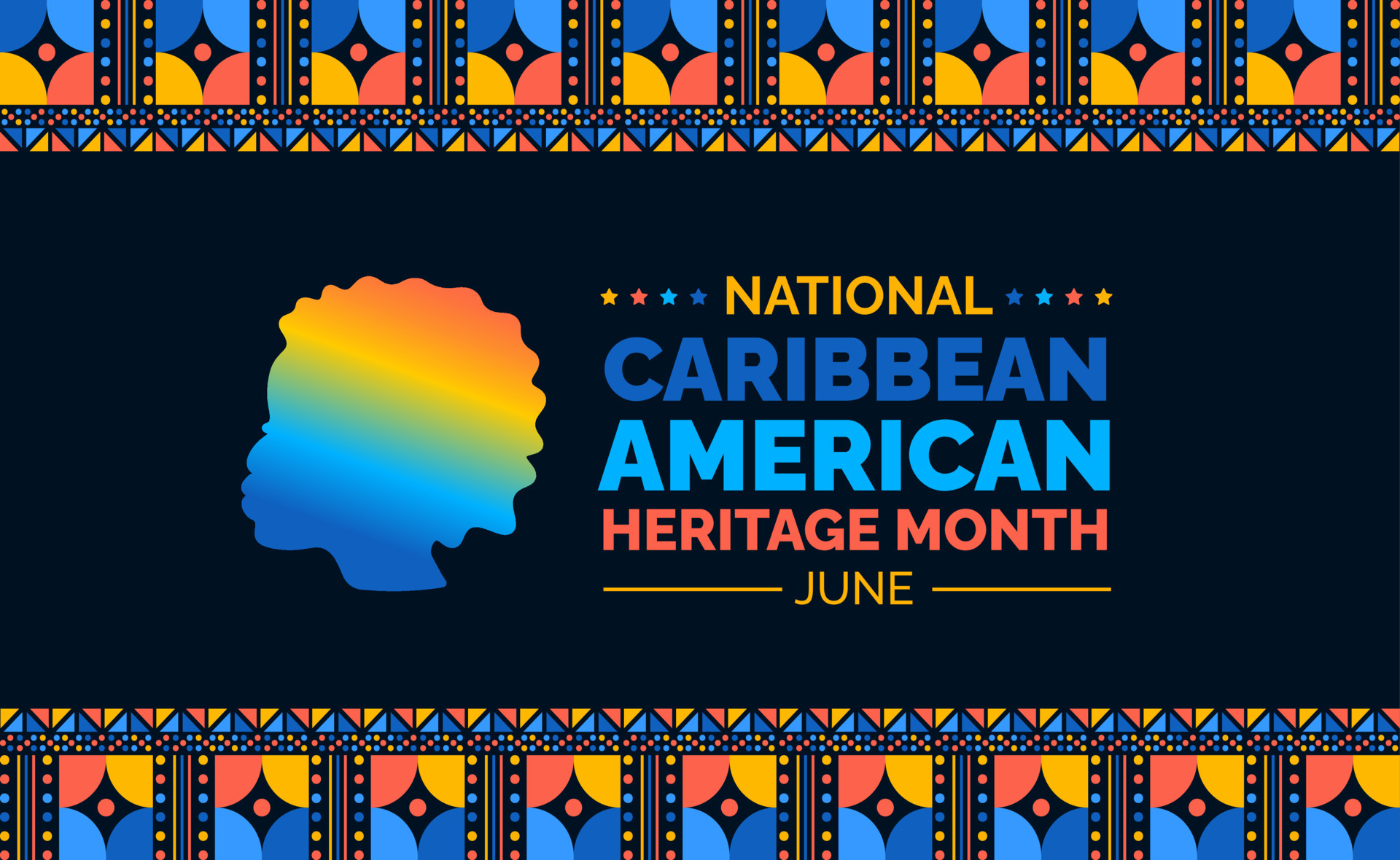 Caribbean American Heritage Month background or banner design template