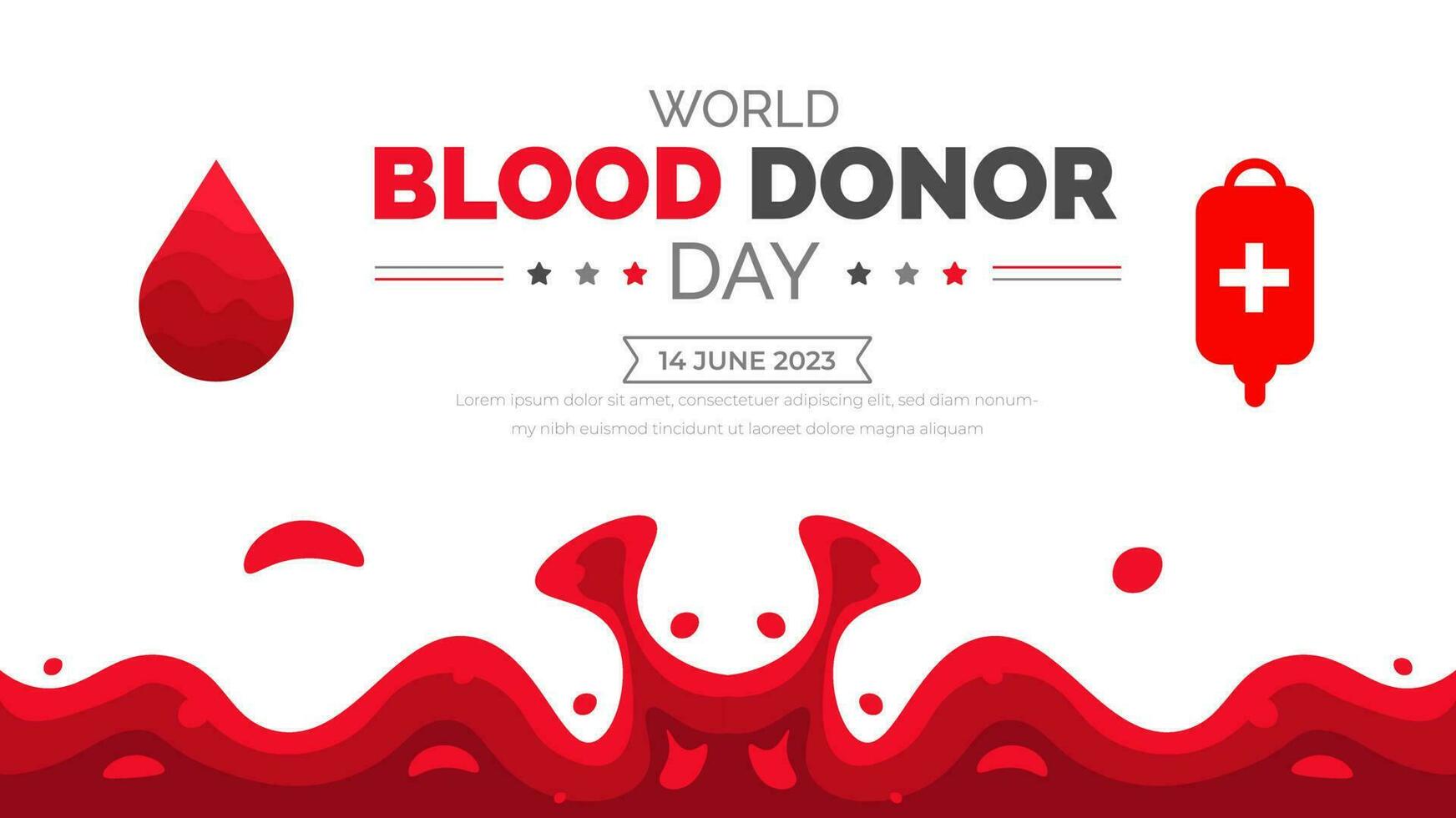 World Blood Donor Day background or banner design template. typography and unique shapes vector illustration. blood drop vector design.