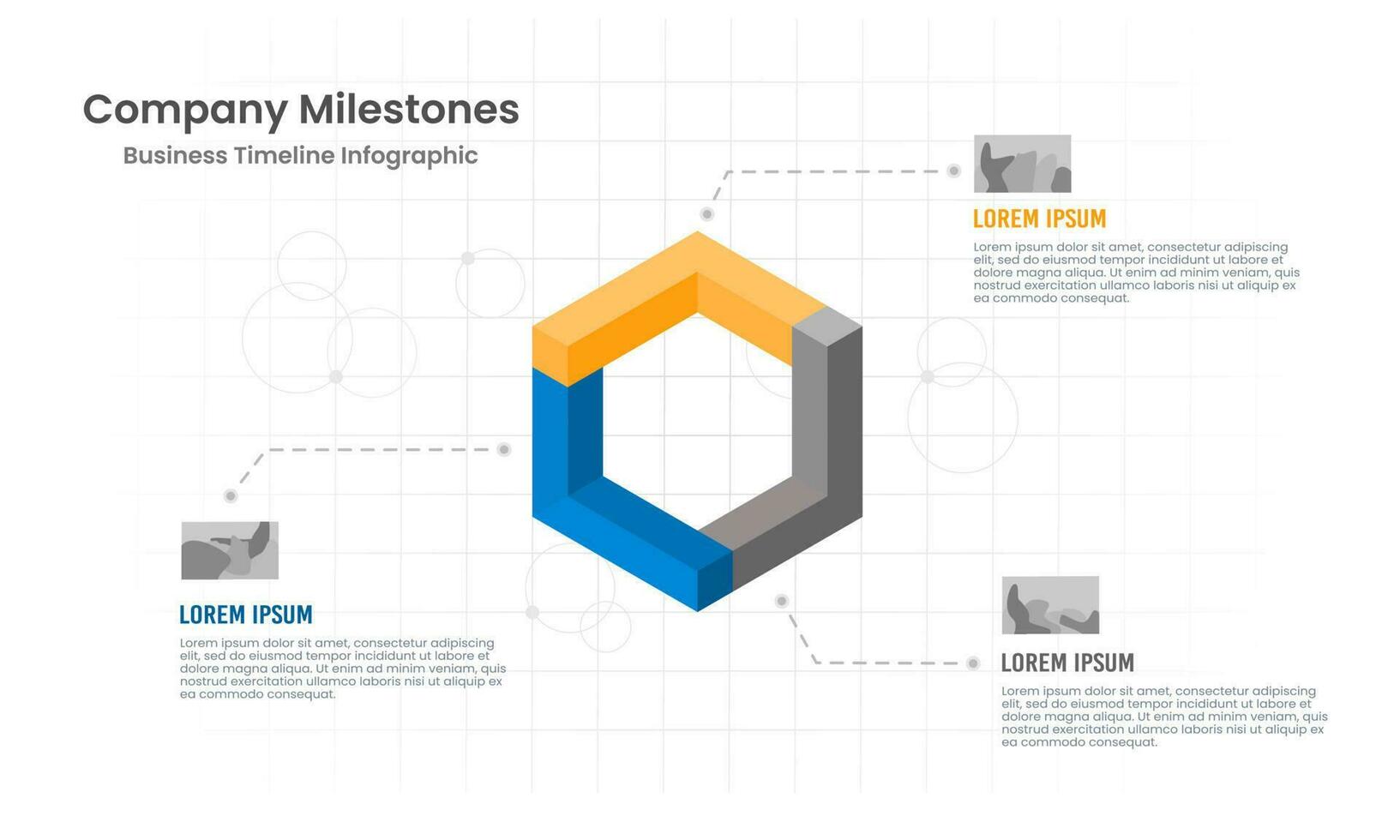 Three-sided square infographic balance of information. Vector illustration.