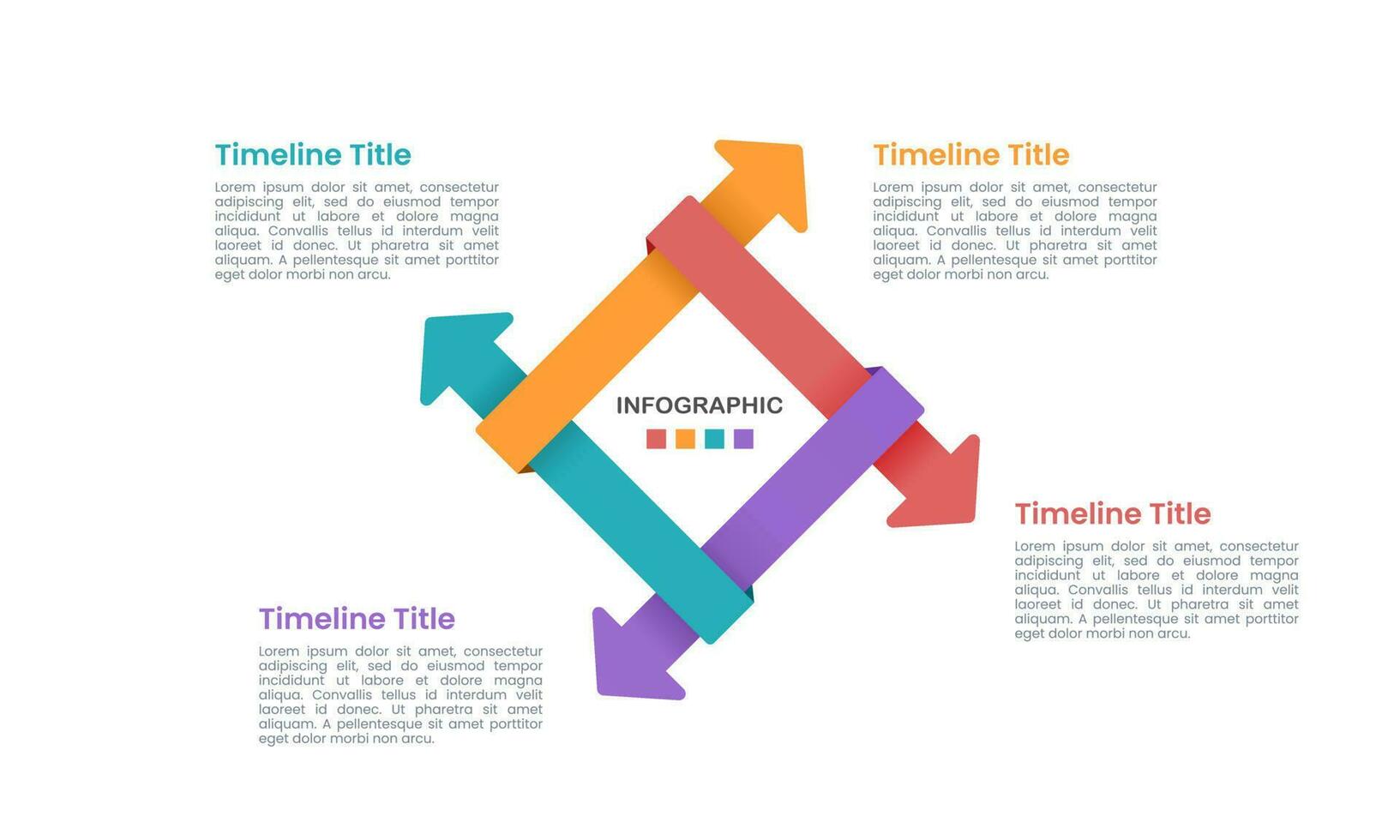 Infographic 4 arrow options. Vector illustration.