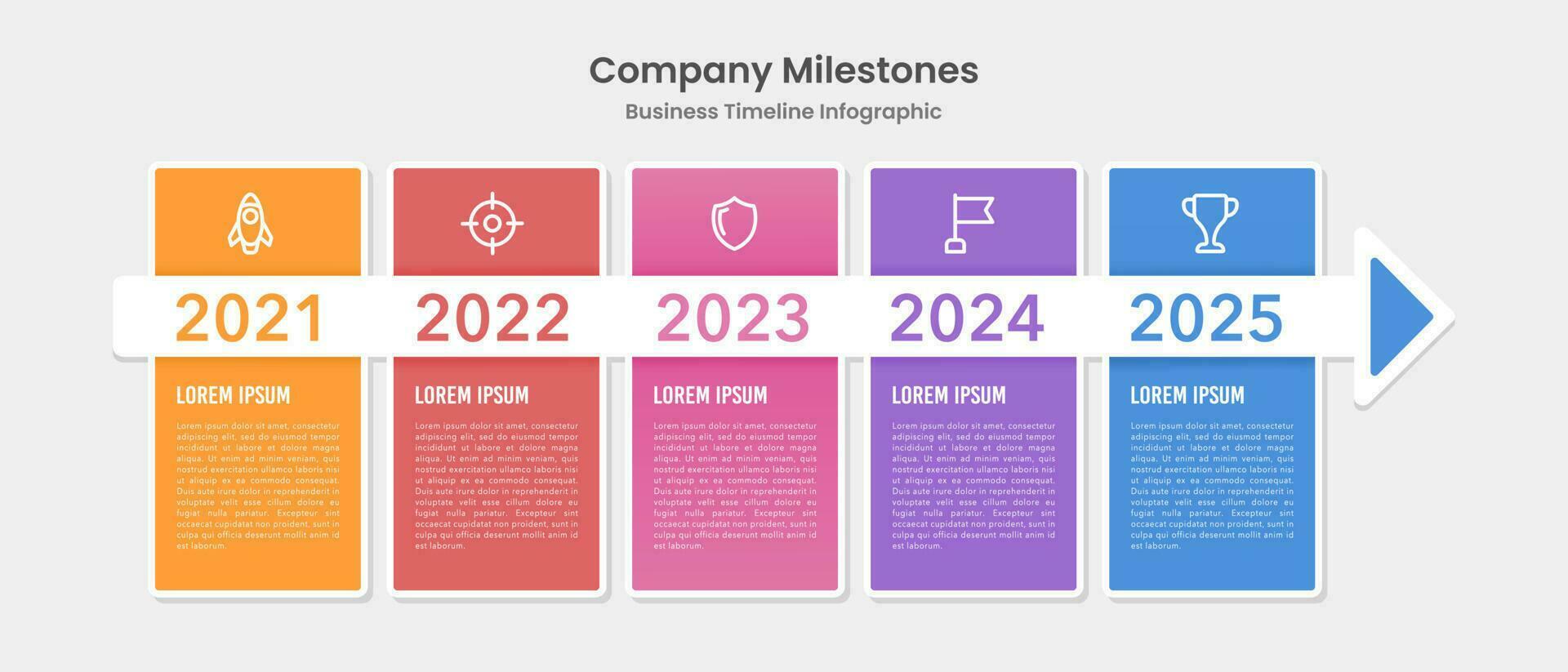 Infographic template 5 years. Business timeline milestone. Vector illustration.