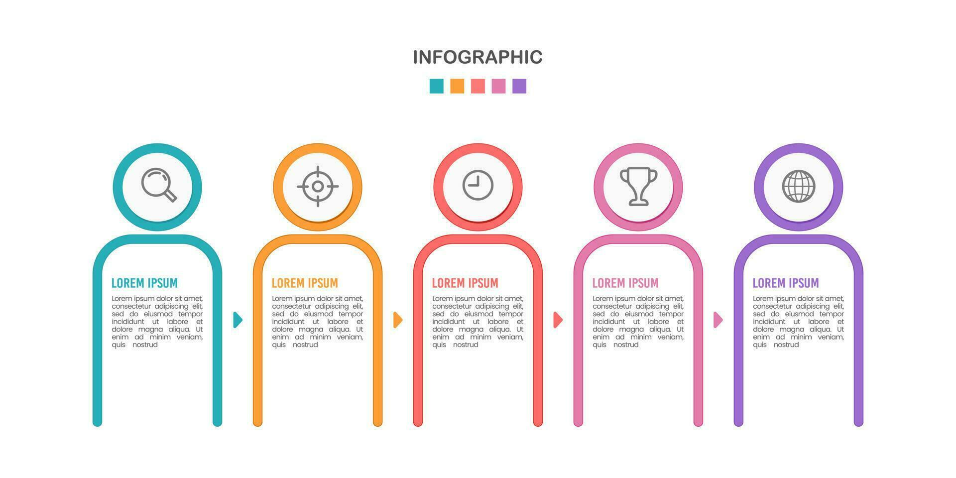Infographic personal data 5 options. Vector illustration.