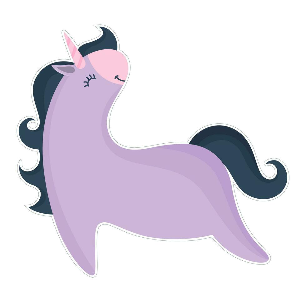 cute cartoon unicorn vector
