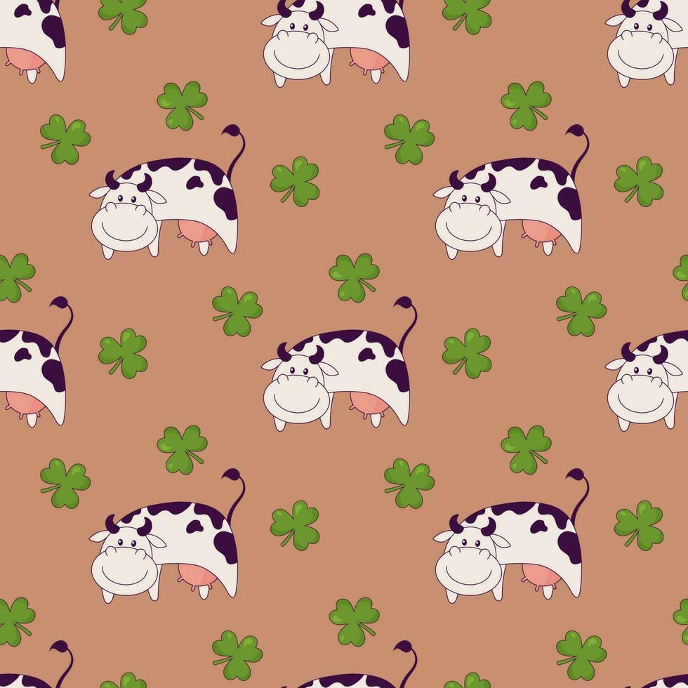 cartoon cow pattern vector