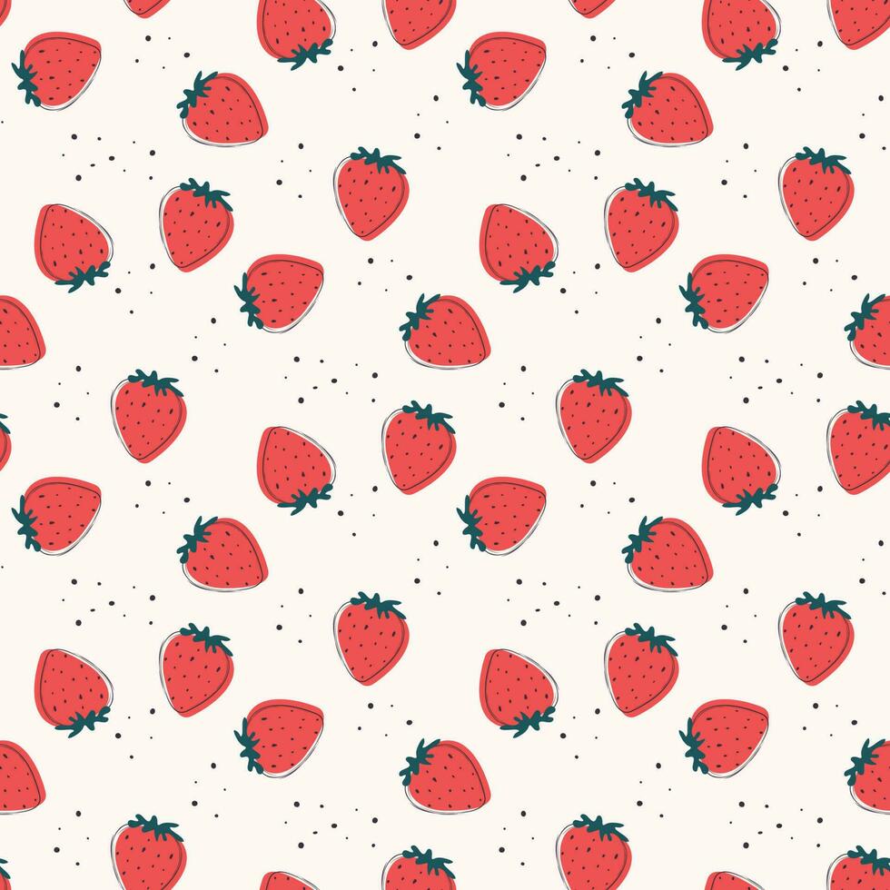 vivid strawberry pattern vector