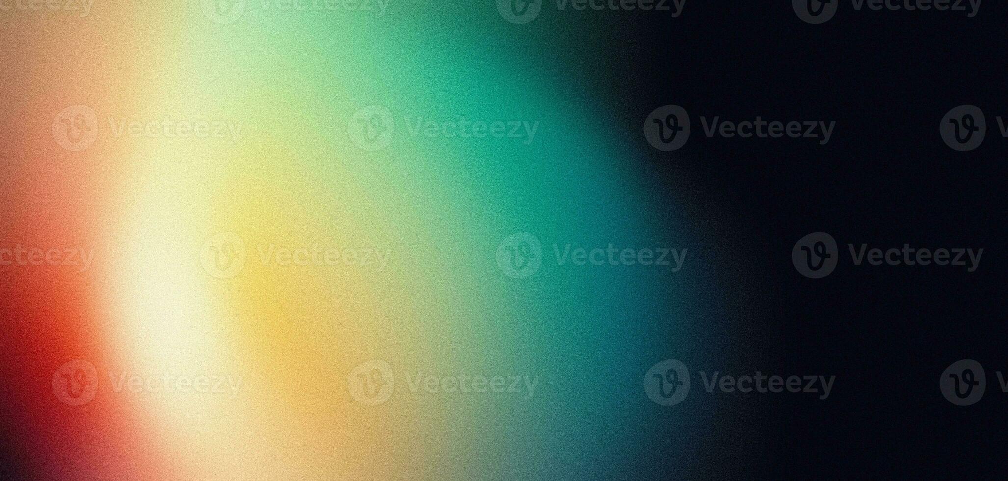 Abstract color gradient on dark grainy background, green yellow red noise texture header poster banner design, copy space photo
