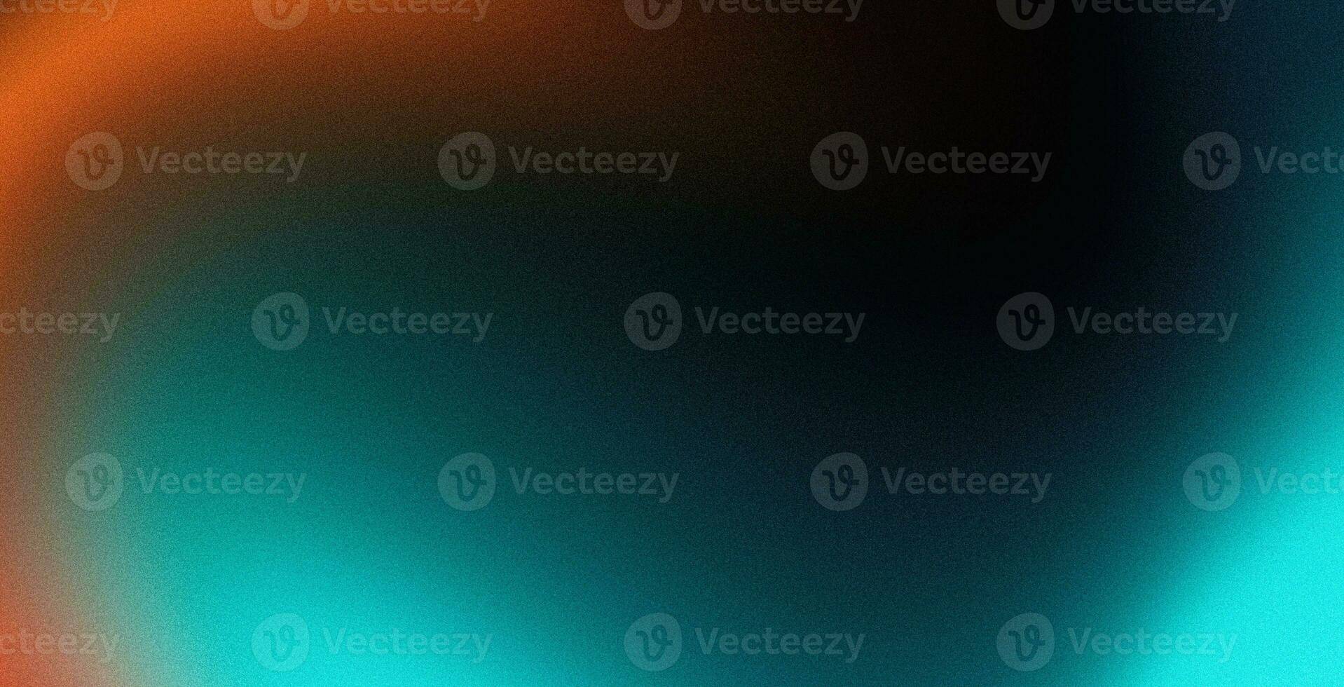 Dark grainy textured web banner poster cover design, teal orange cyan black smooth color gradient background, copy space photo