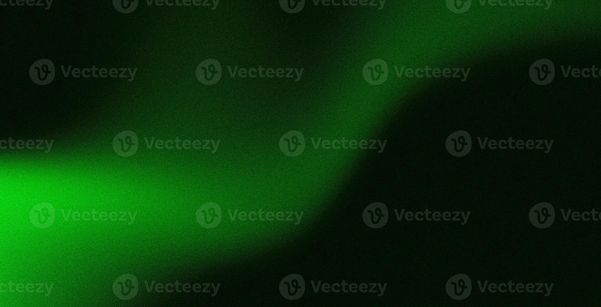 Dark green color gradient grainy background, illuminated spot on black, noise texture effect, wide banner size photo