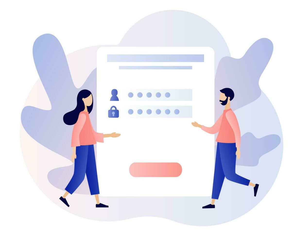 Account login and password. Data protection, Cyber security, online registration, confidentiality concept. Modern flat cartoon style. Vector illustration on white background