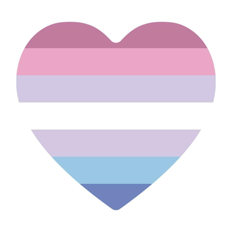 Bigender Pride Flag. Presence of who identify as both male and female vector