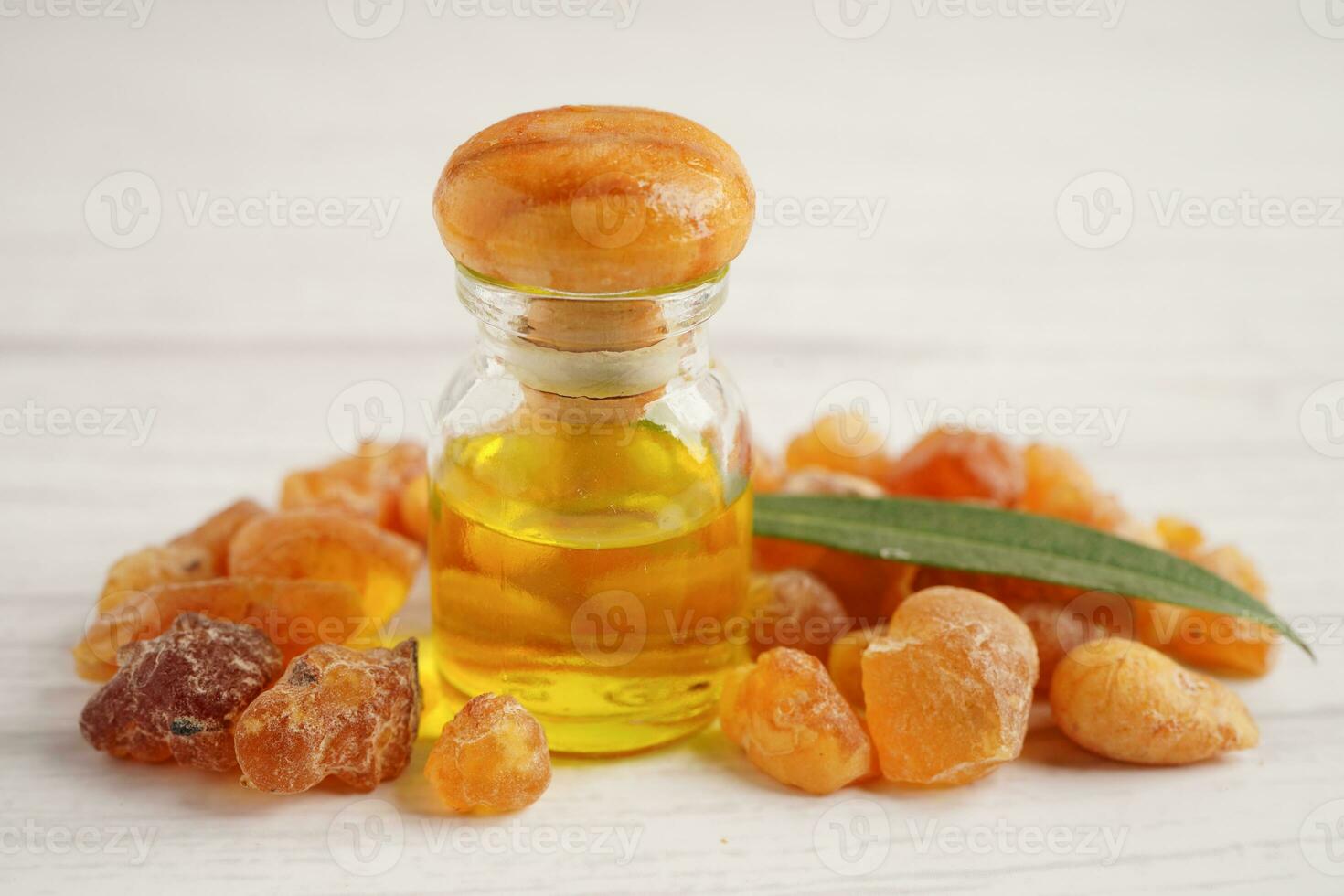 Frankincense or olibanum aromatic resin used in incense and perfumes. photo