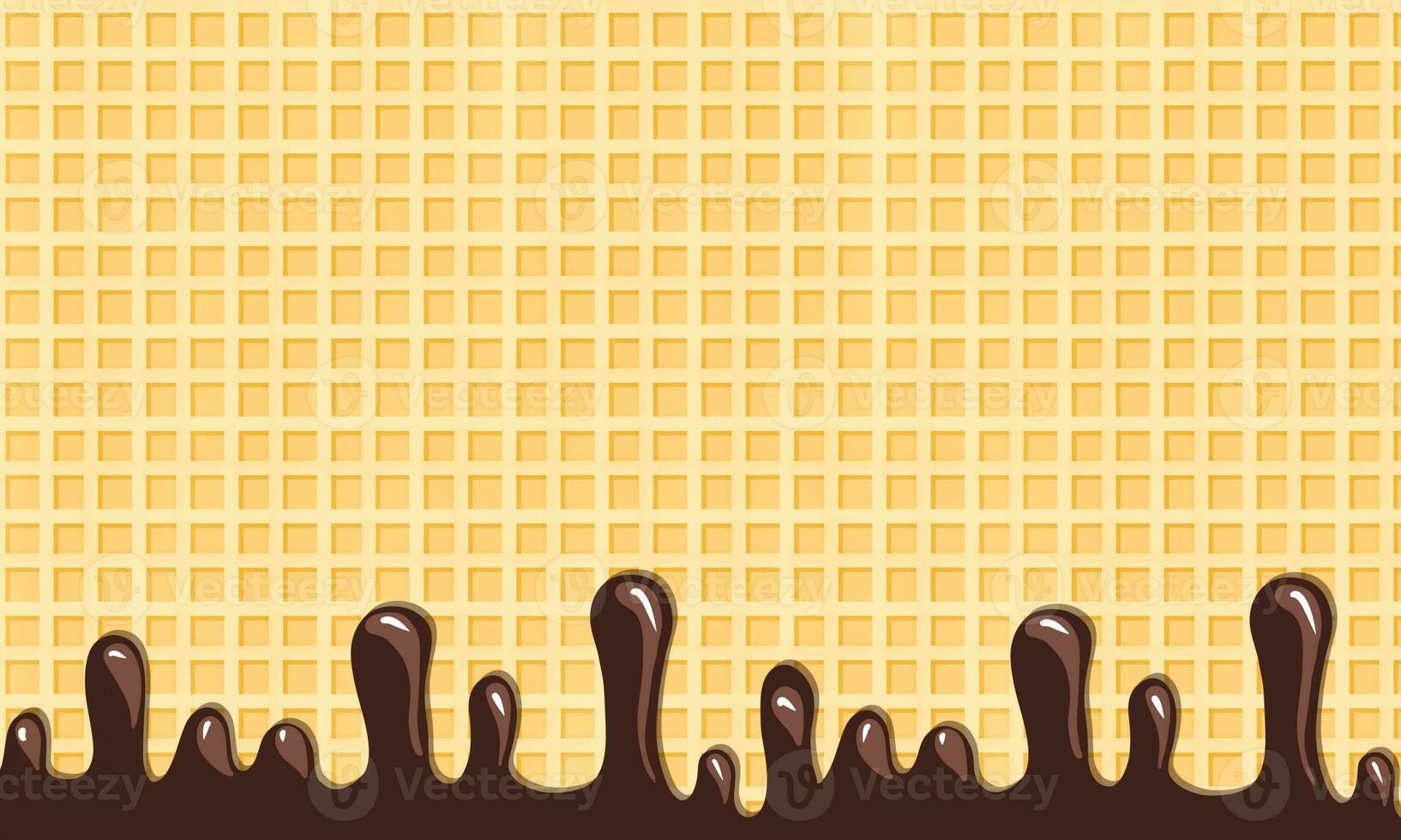 Chocolate Melting With Waffle Background photo