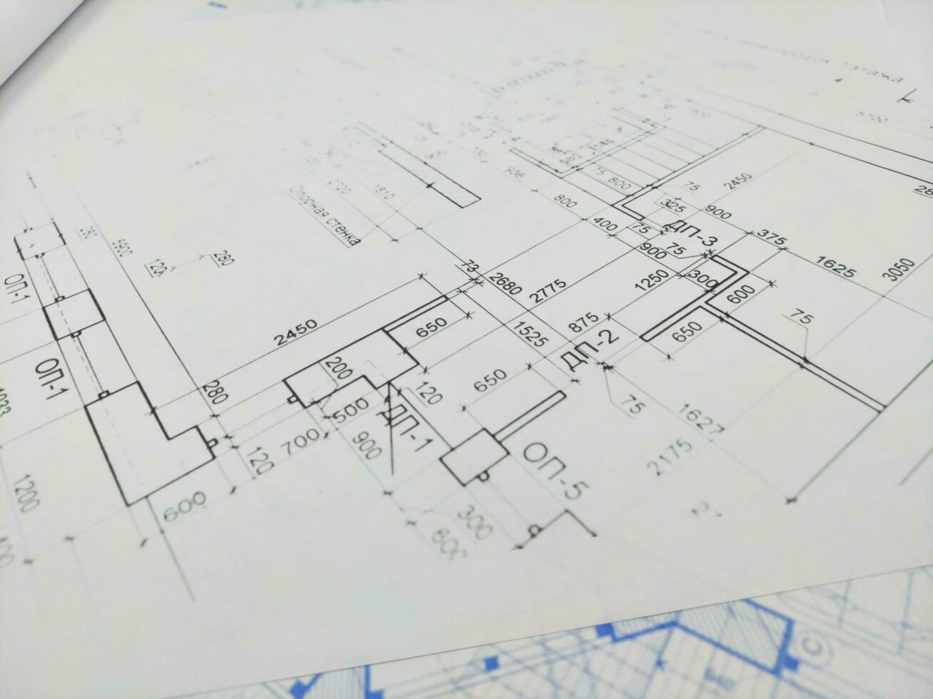 House plan project engineering design on side view photo