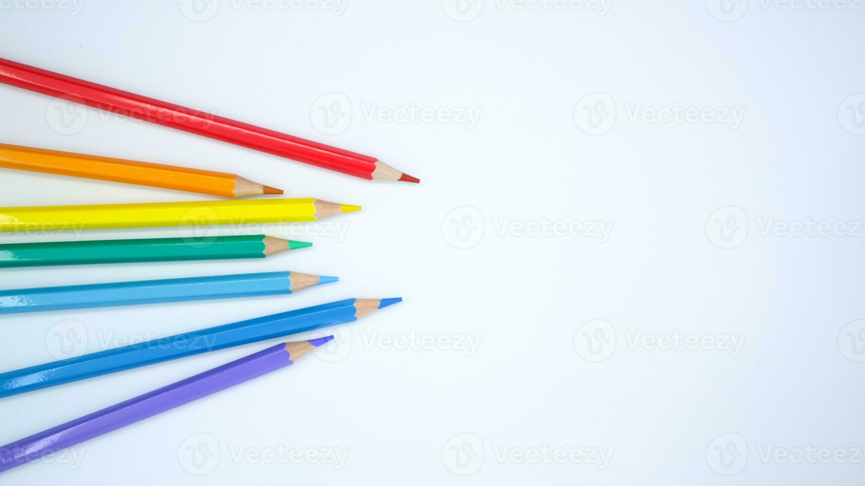 color pencils on white background photo