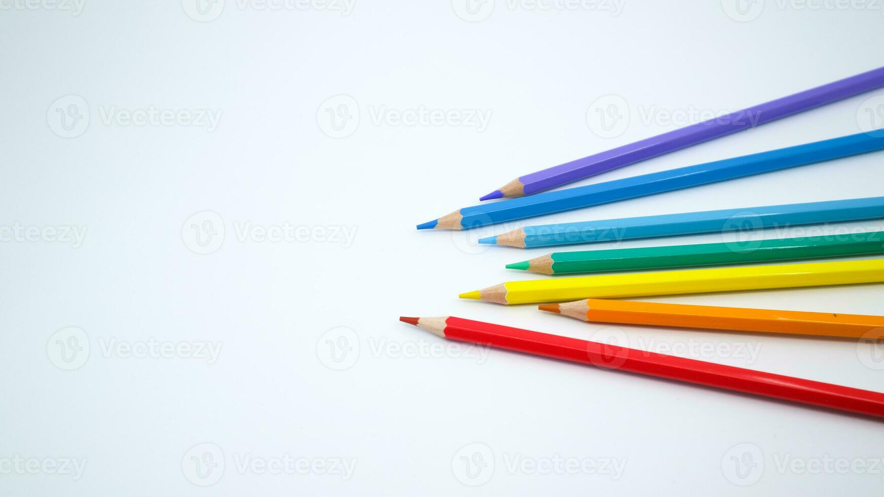 color pencils on white background photo