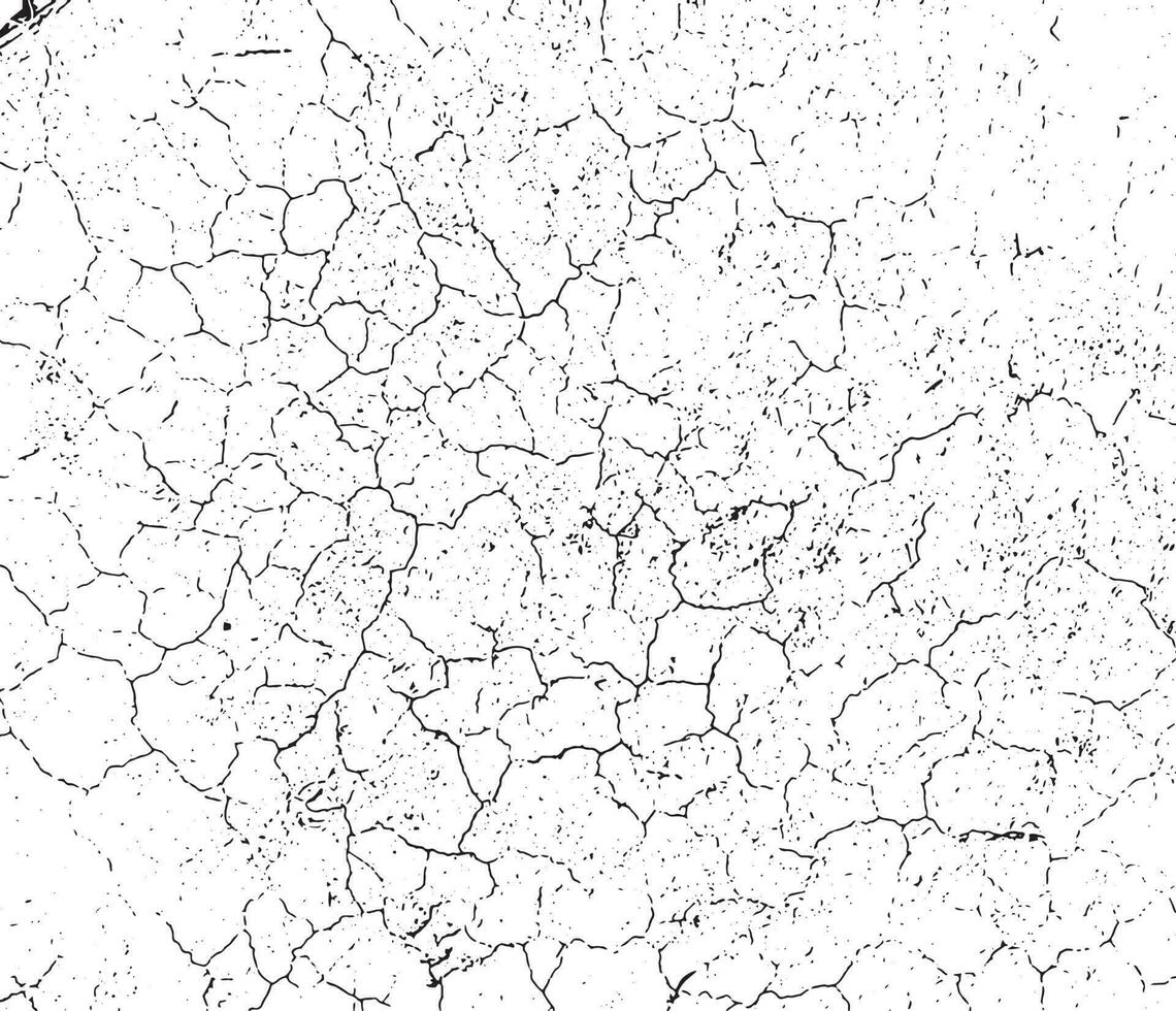 Black grunge effect on white background, cracked ground, ground  distress texture, damage texture, scratch texture, grunge texture for overlay design extra effect, vector