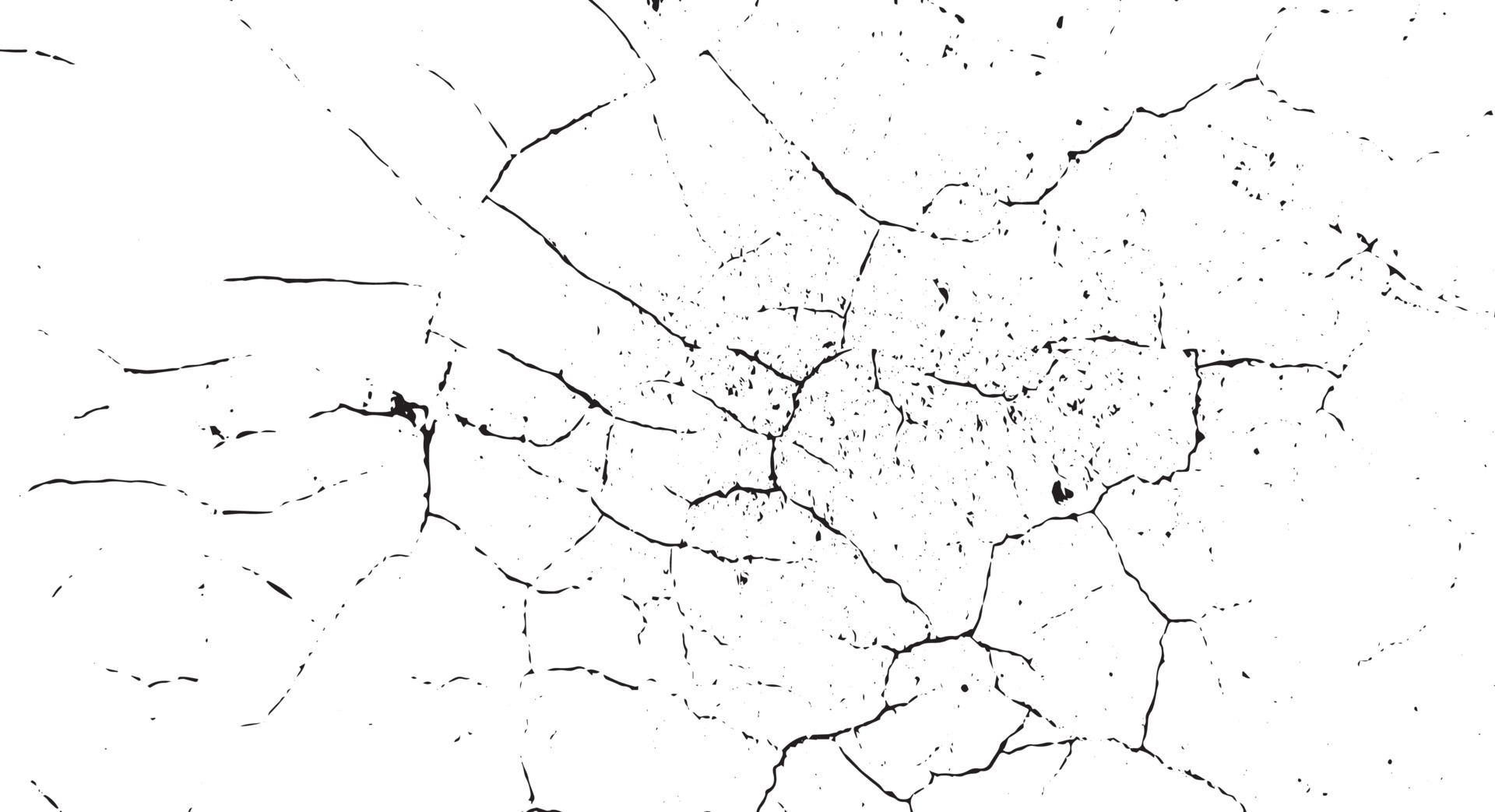 Black grunge effect on white background, cracked ground, ground