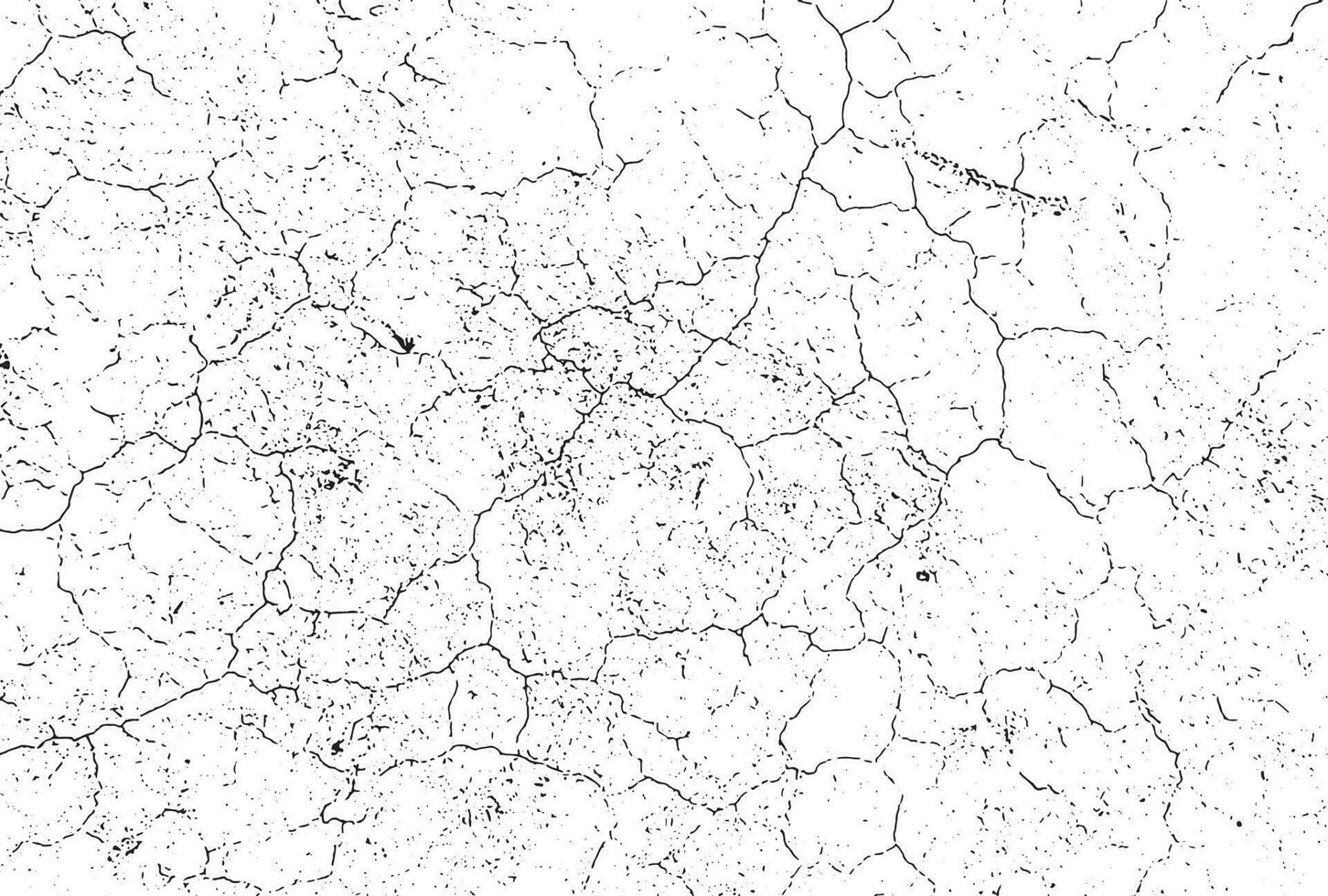 Black grunge effect on white background, cracked ground, ground  distress texture, damage texture, scratch texture, grunge texture for overlay design extra effect, vector