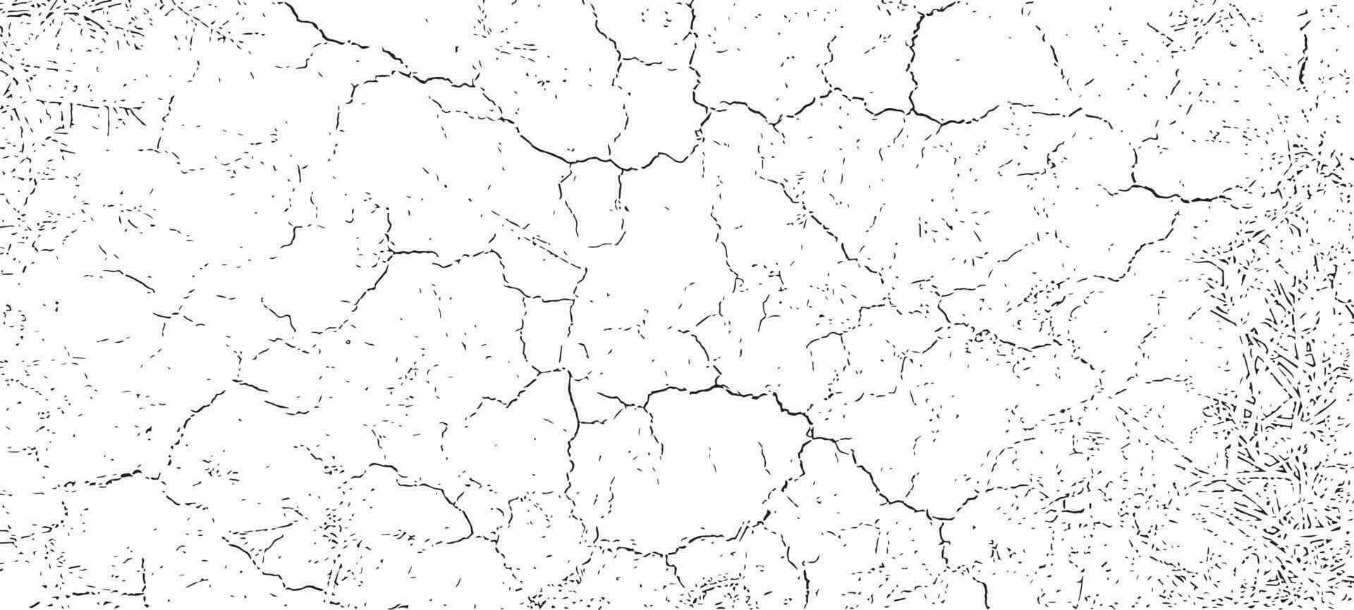 Black grunge effect on white background, cracked ground, ground  distress texture, damage texture, scratch texture, grunge texture for overlay design extra effect, vector