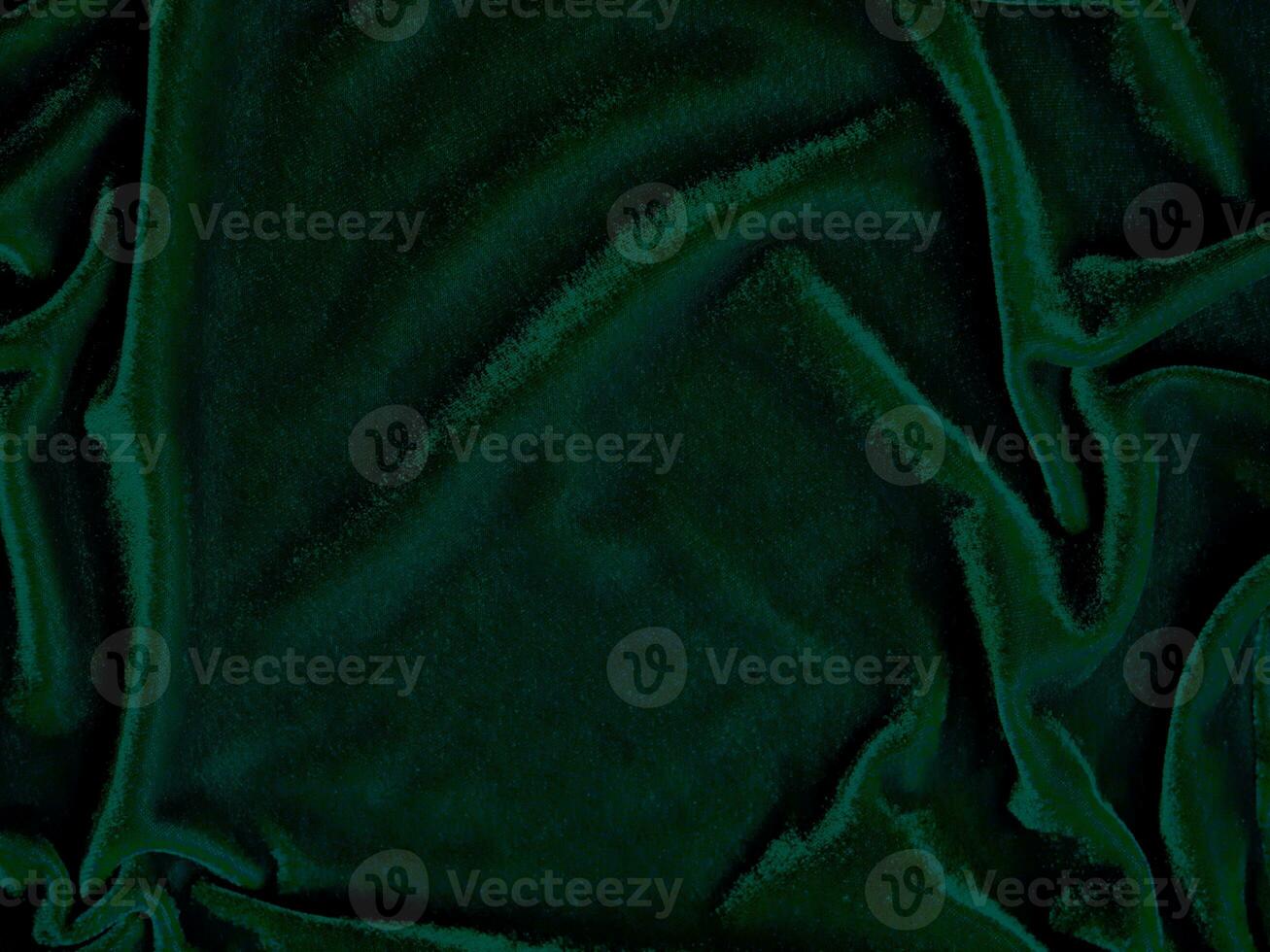 Green velvet fabric texture used as background. Empty green fabric