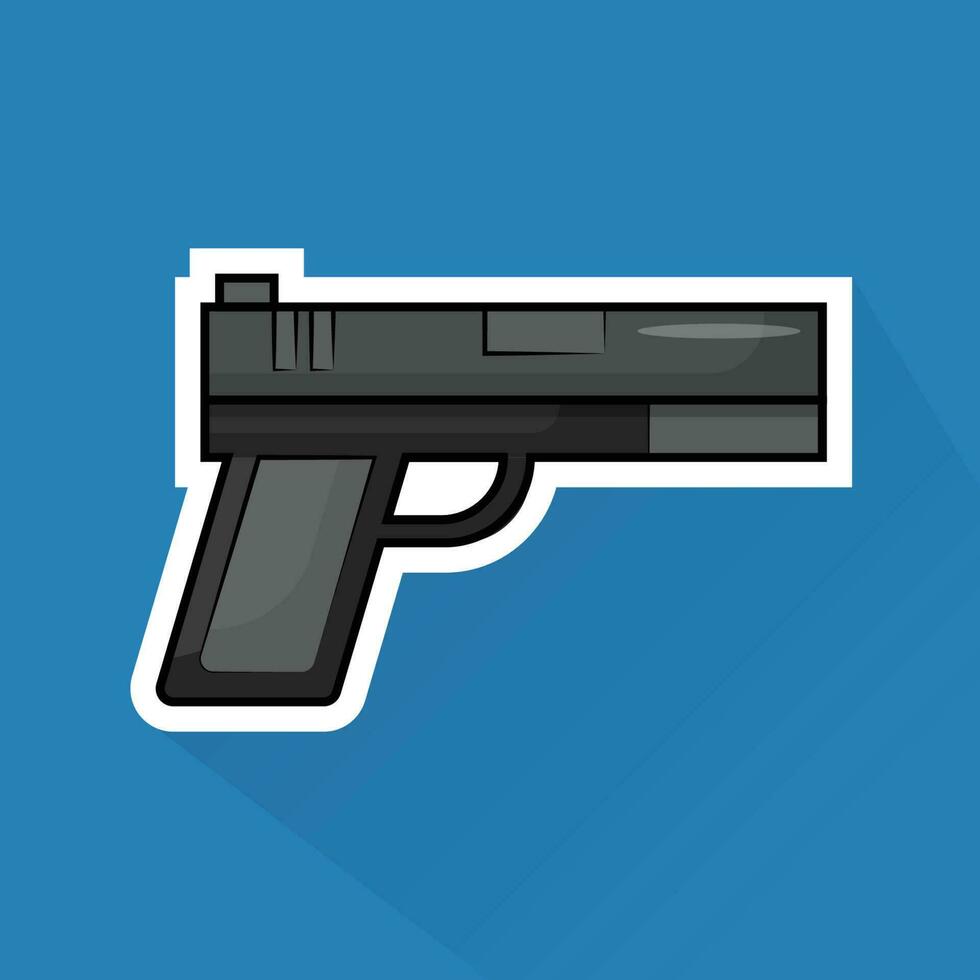 ilustración vector de pistola en plano diseño