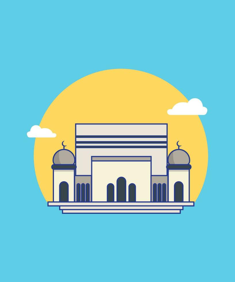 Modern Mosque Vector Illustration. Flat Masjid Vector design.