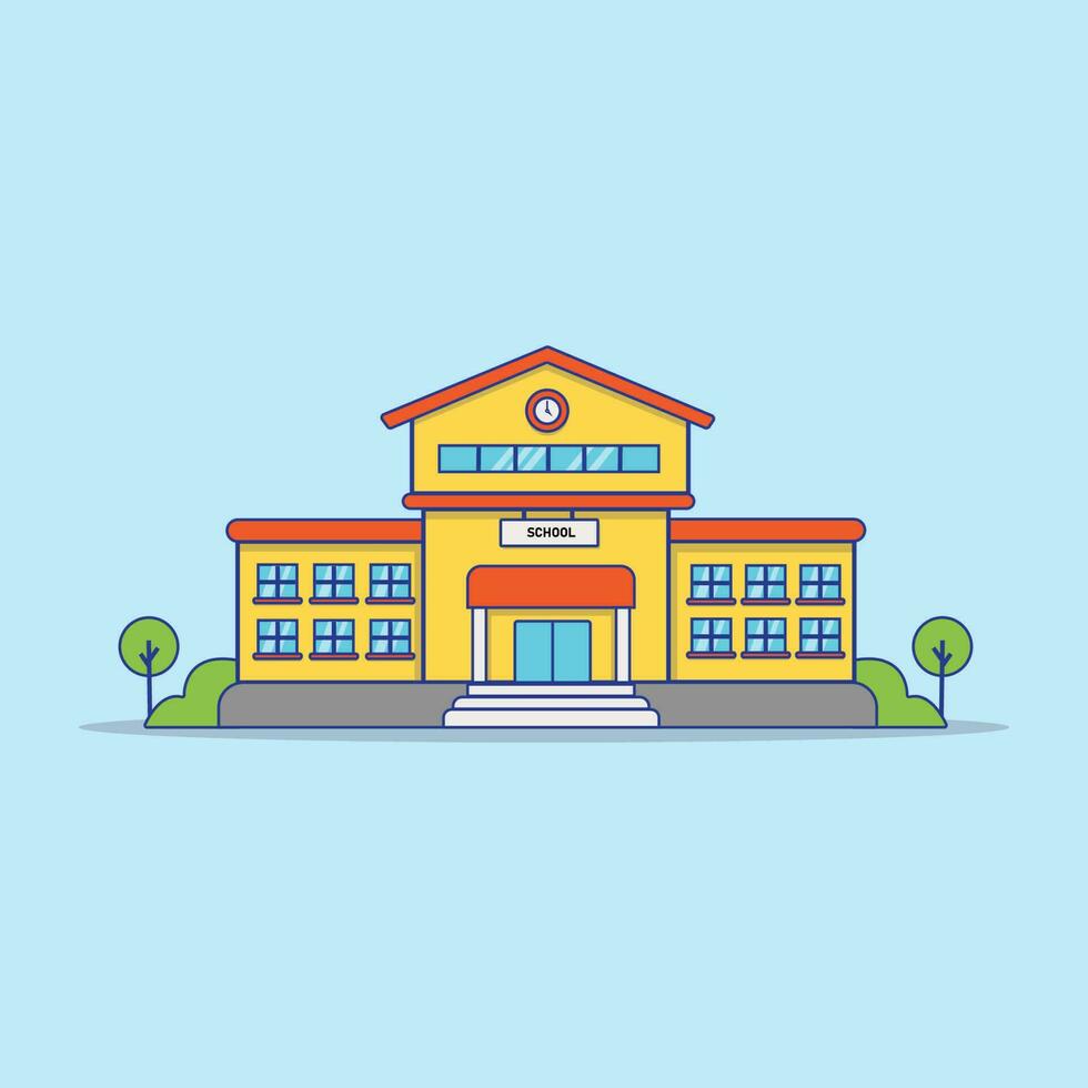 School building vector icon illustration. building and landmark icon concept