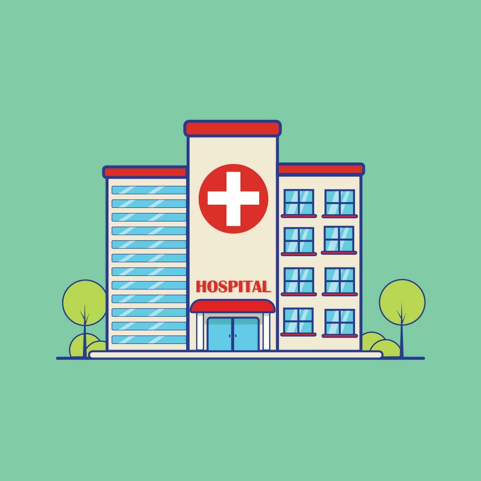 ilustración del edificio del hospital vector