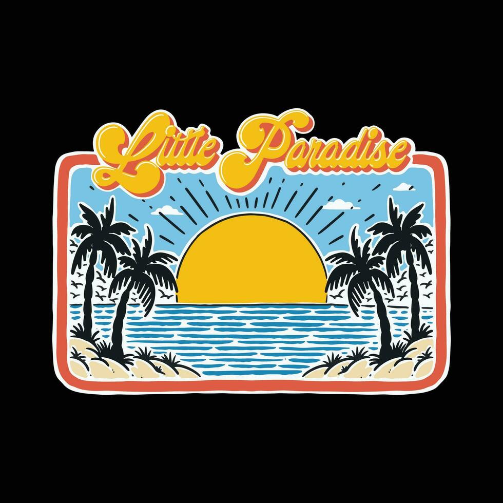 beach badge illustration vector