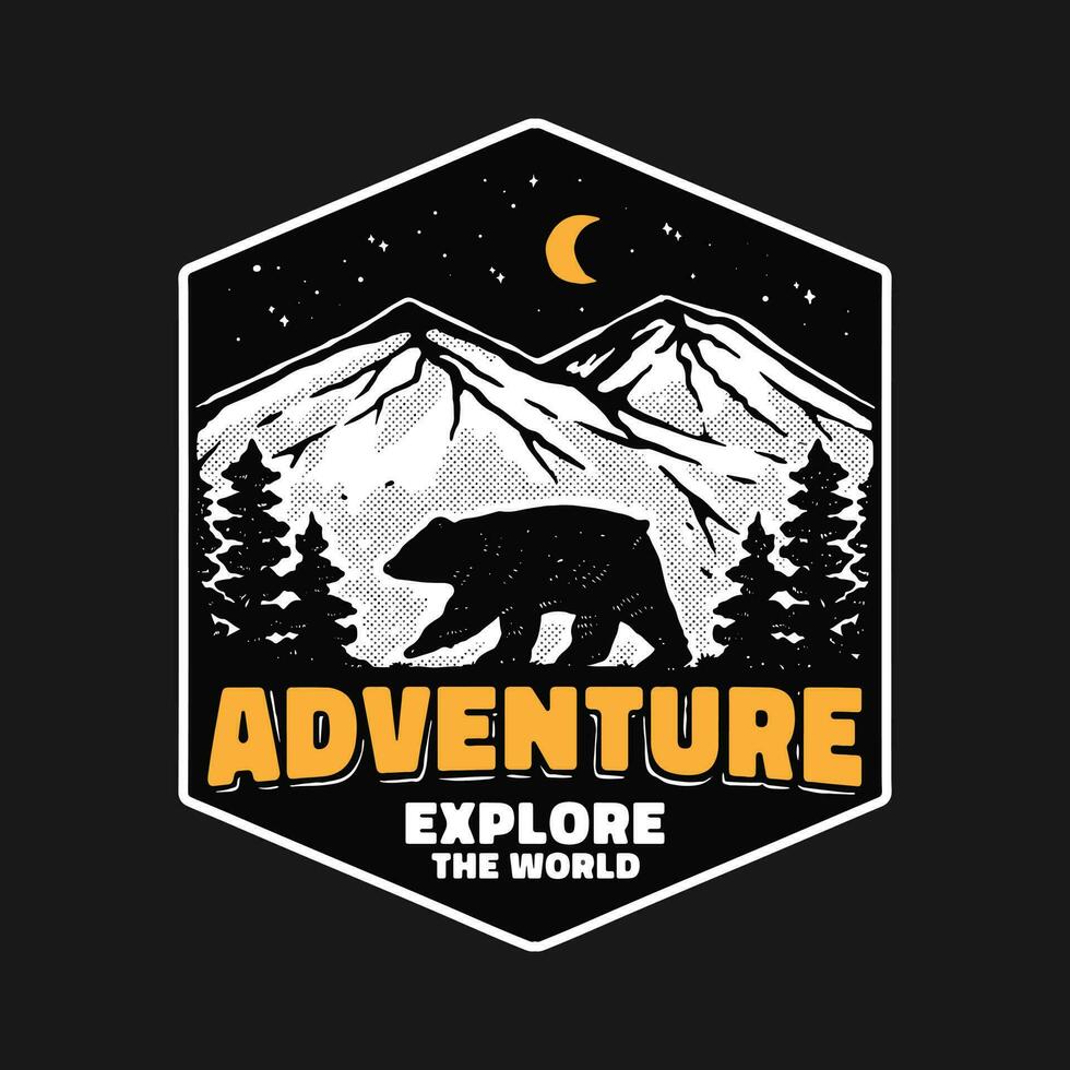 wild bear in nature illustration vector