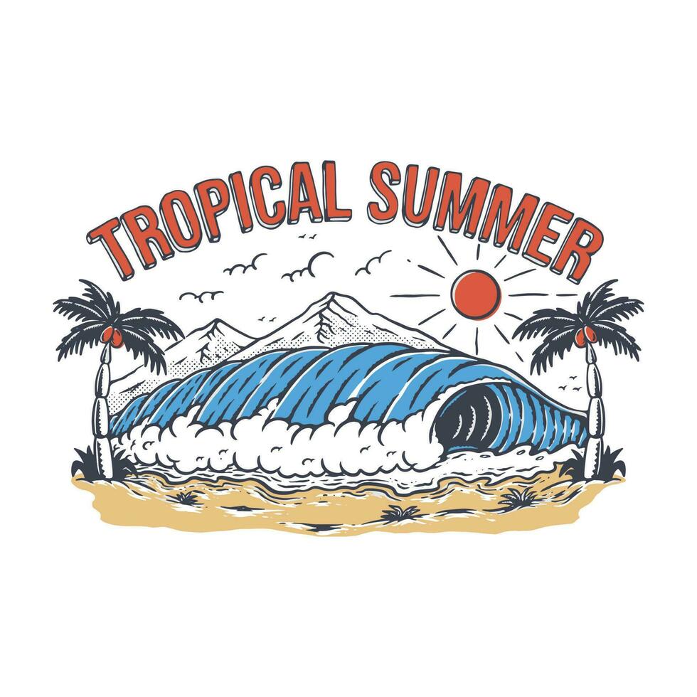 Summer beach illustration vector