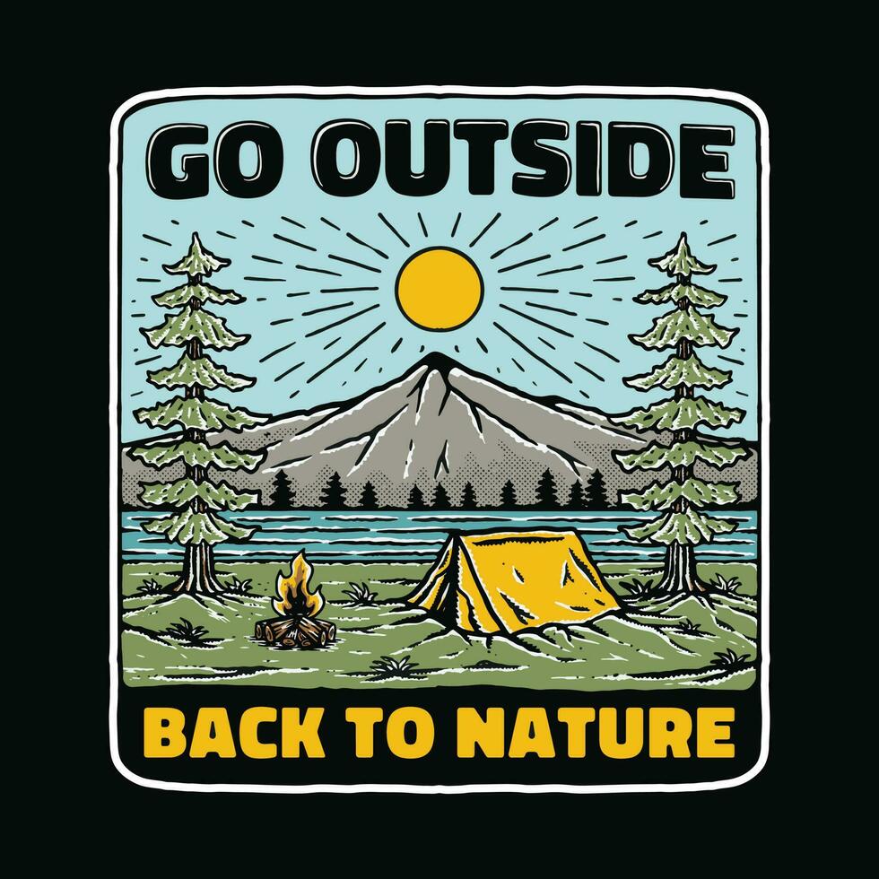 camp in the wild illustration vector