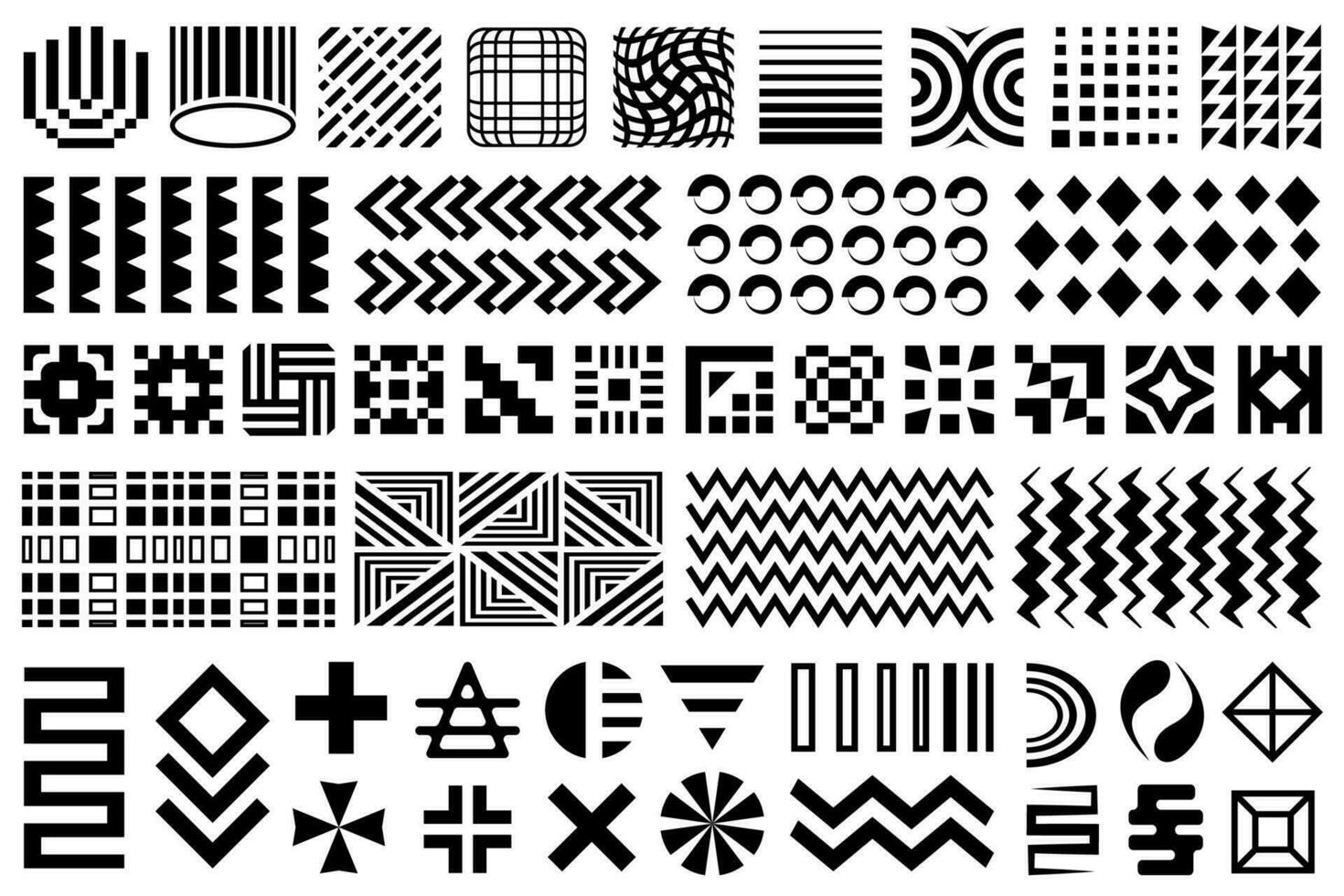 Abstract design elements, flat shapes, Memphis black graphic design elements and patterns. retro elements for web, book cover, advertisement, commercial banner, poster, brochure, leaflet, billboard. vector