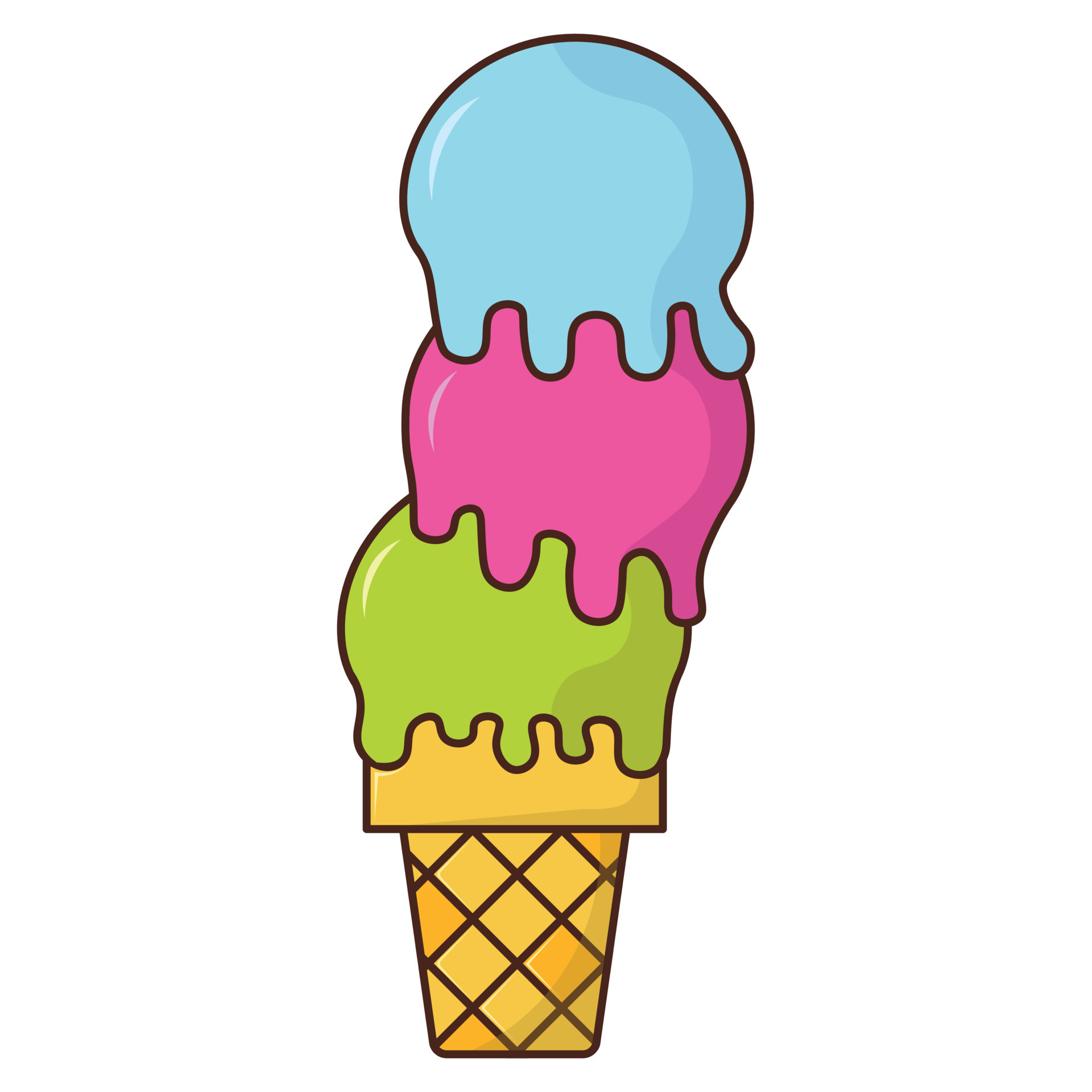 Scoop Of Blue Ice Cream In A Waffle Cup, Ice Cream, Icon, Logo PNG