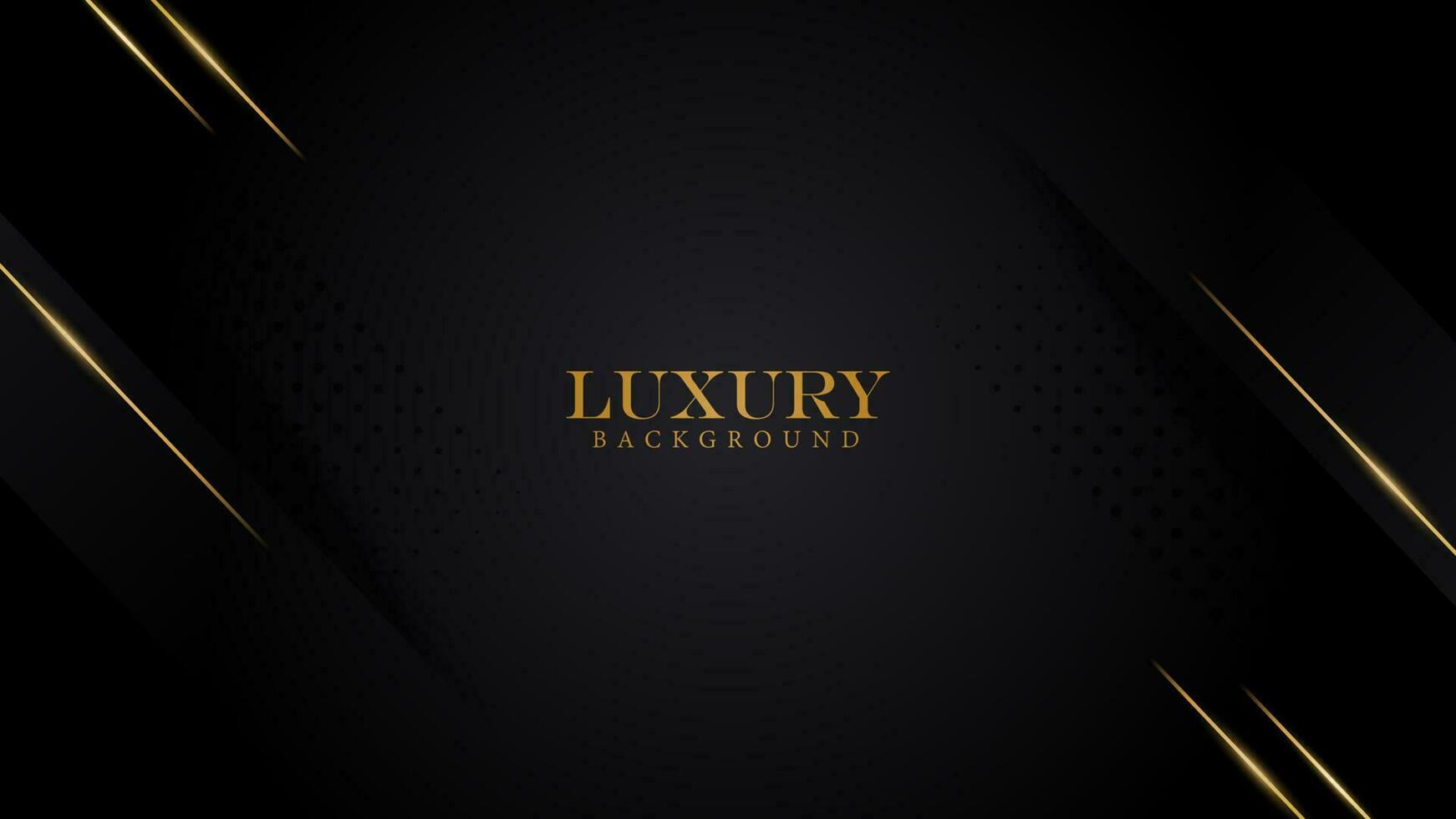 luxury black design background vector illustration with shiny gold line and halftone. luxury elegant theme design