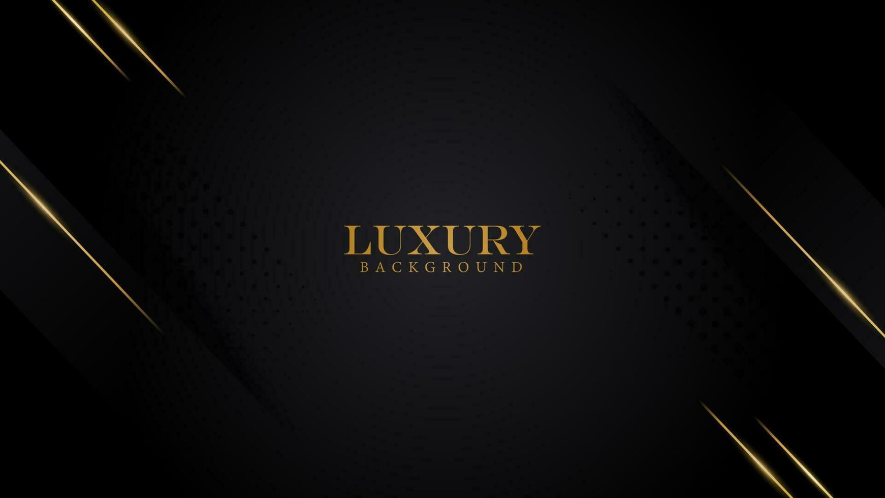 luxury black design background vector illustration with shiny gold line and halftone. luxury elegant theme design